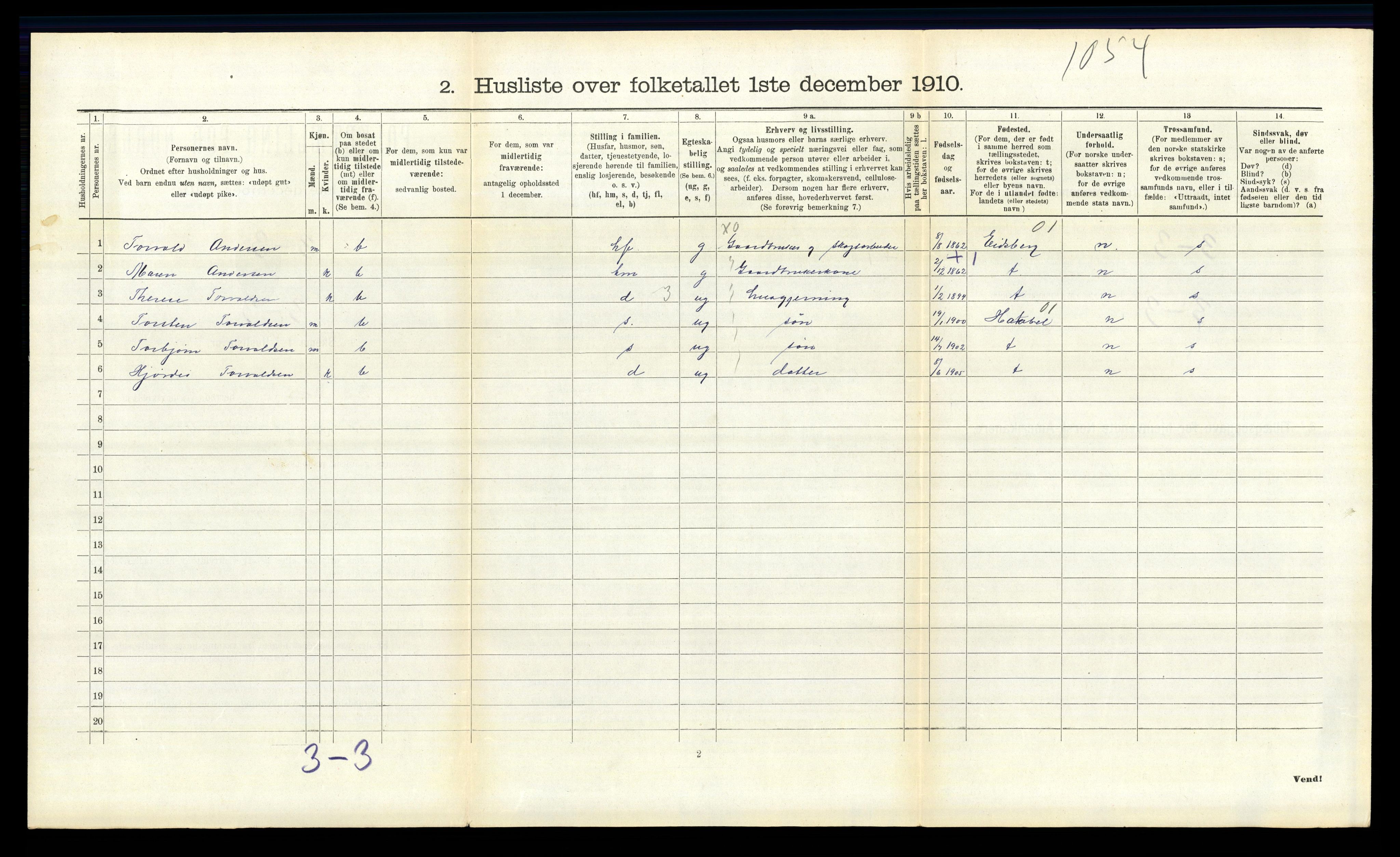 RA, 1910 census for Kråkstad, 1910, p. 408