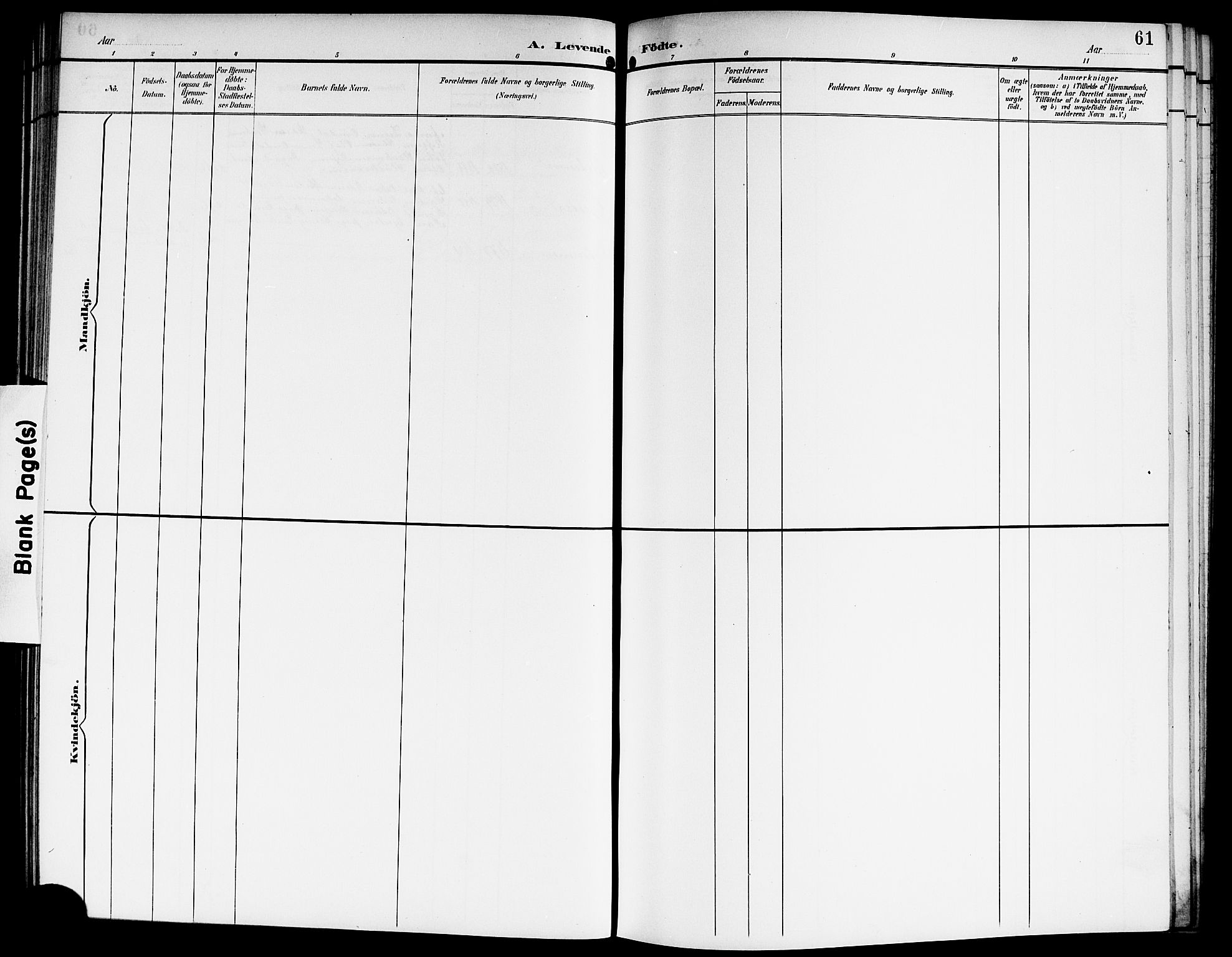 Sørum prestekontor Kirkebøker, AV/SAO-A-10303/G/Ga/L0006: Parish register (copy) no. I 6, 1894-1906, p. 61