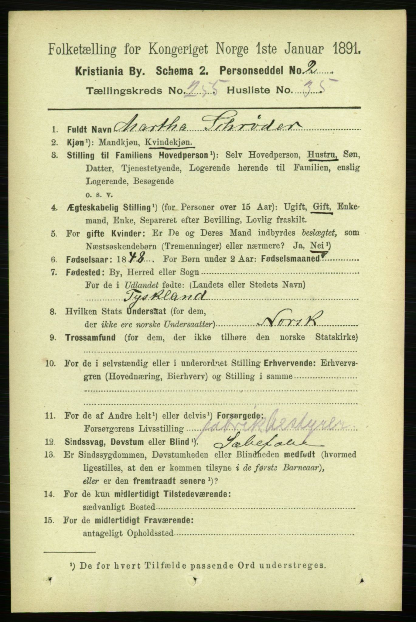 RA, 1891 census for 0301 Kristiania, 1891, p. 155419