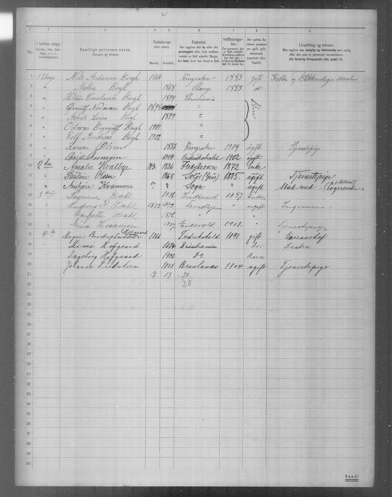 OBA, Municipal Census 1904 for Kristiania, 1904, p. 6831