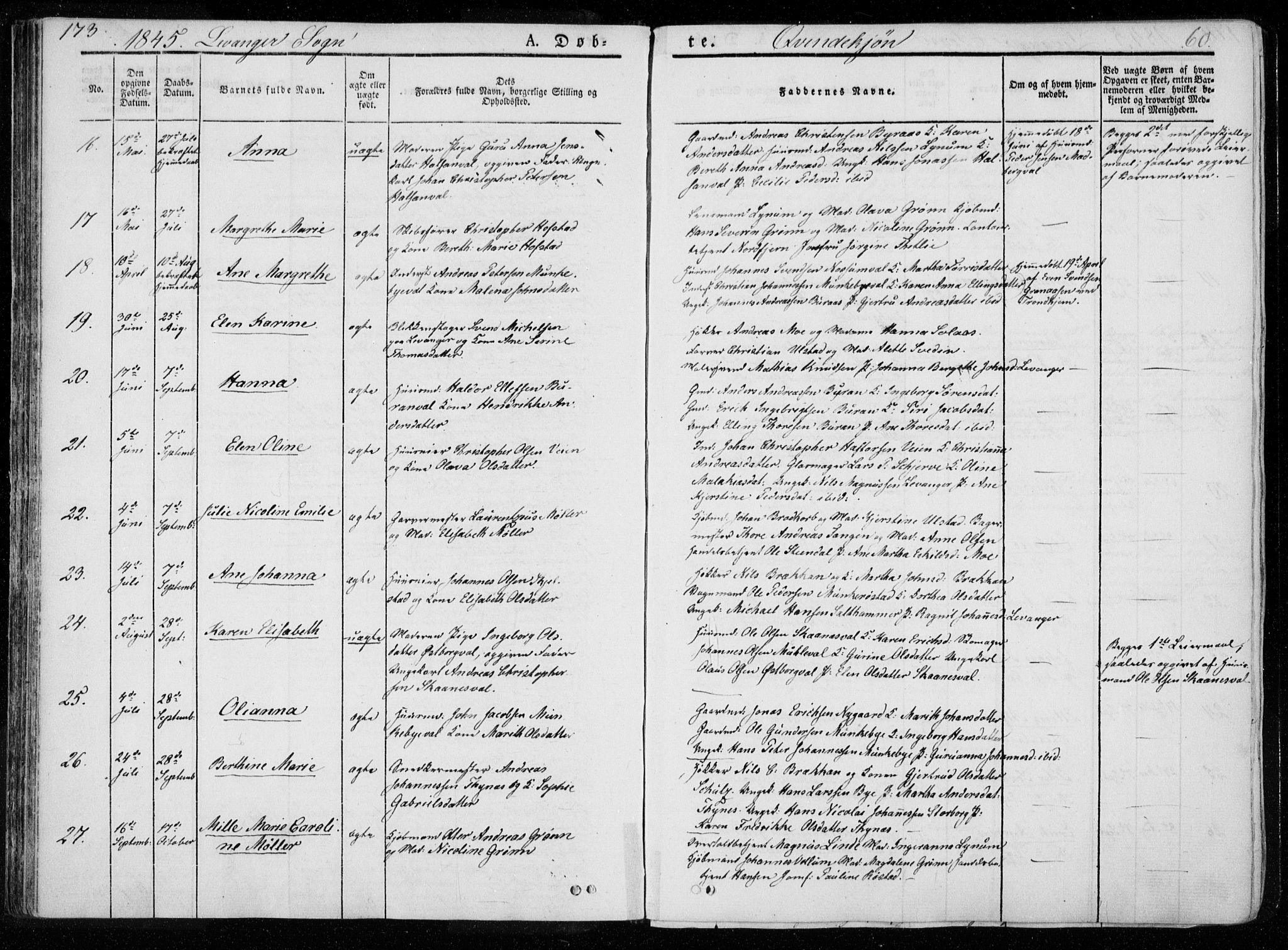 Ministerialprotokoller, klokkerbøker og fødselsregistre - Nord-Trøndelag, AV/SAT-A-1458/720/L0183: Parish register (official) no. 720A01, 1836-1855, p. 60