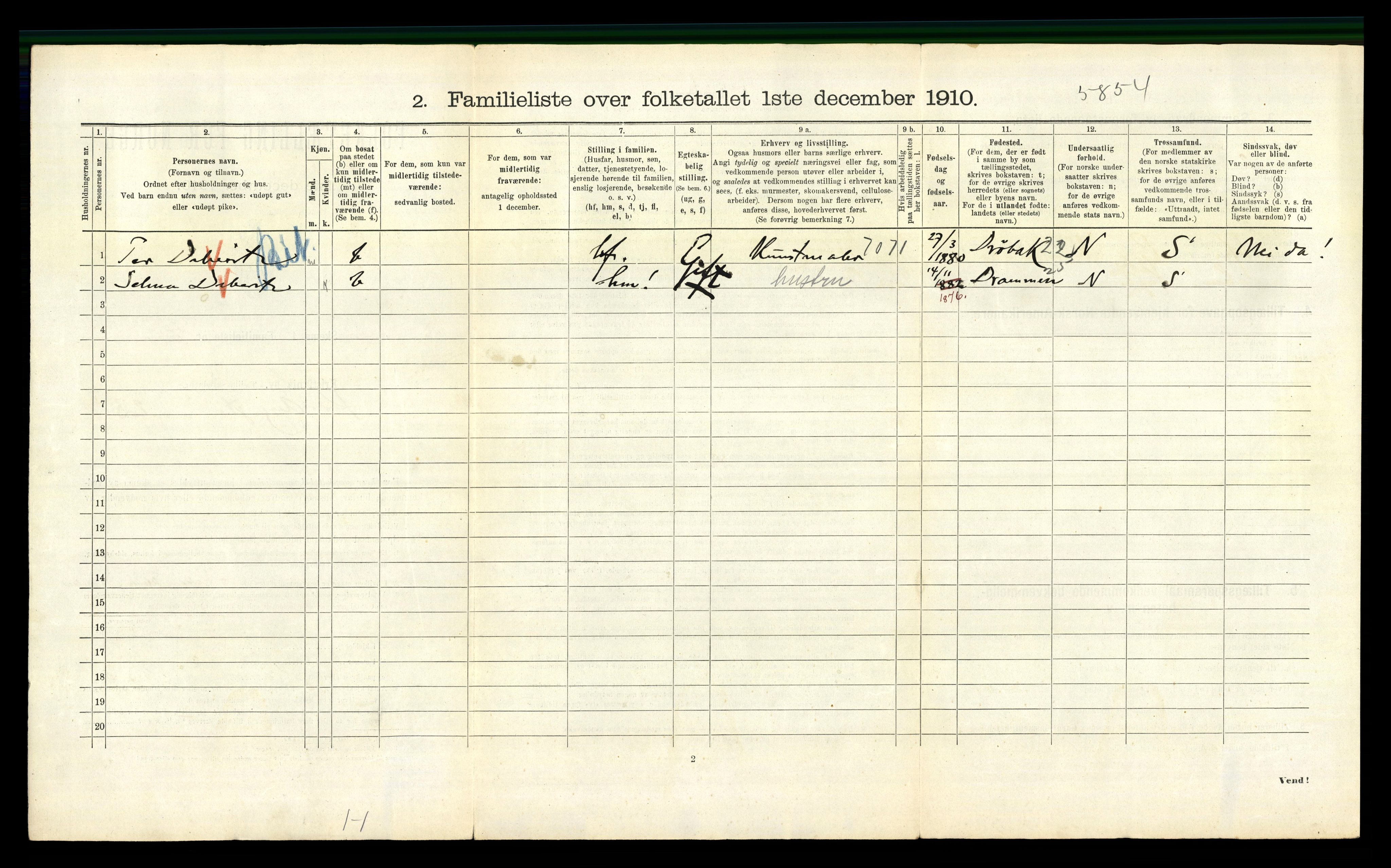 RA, 1910 census for Kristiania, 1910, p. 52542