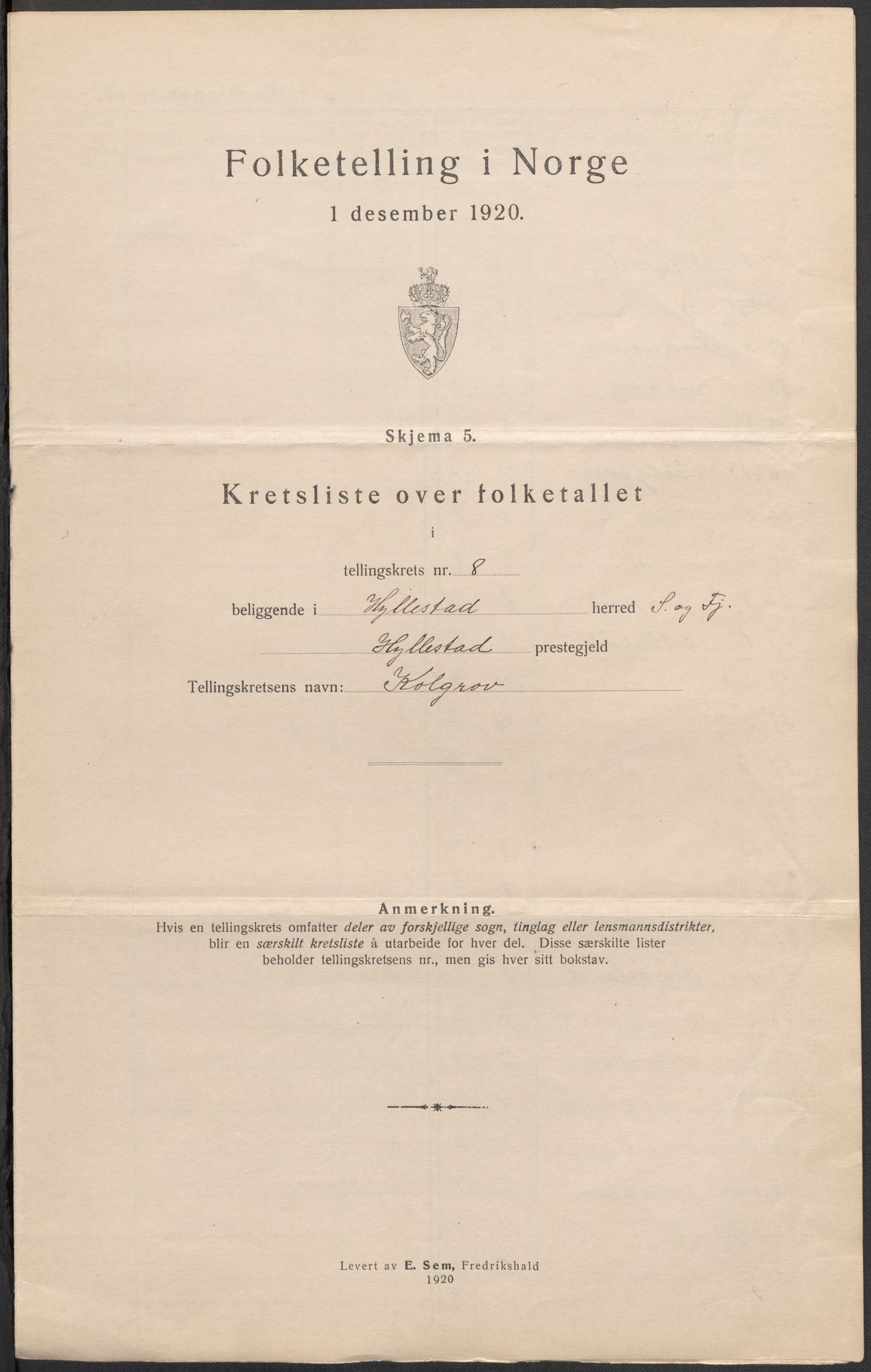 SAB, 1920 census for Hyllestad, 1920, p. 26