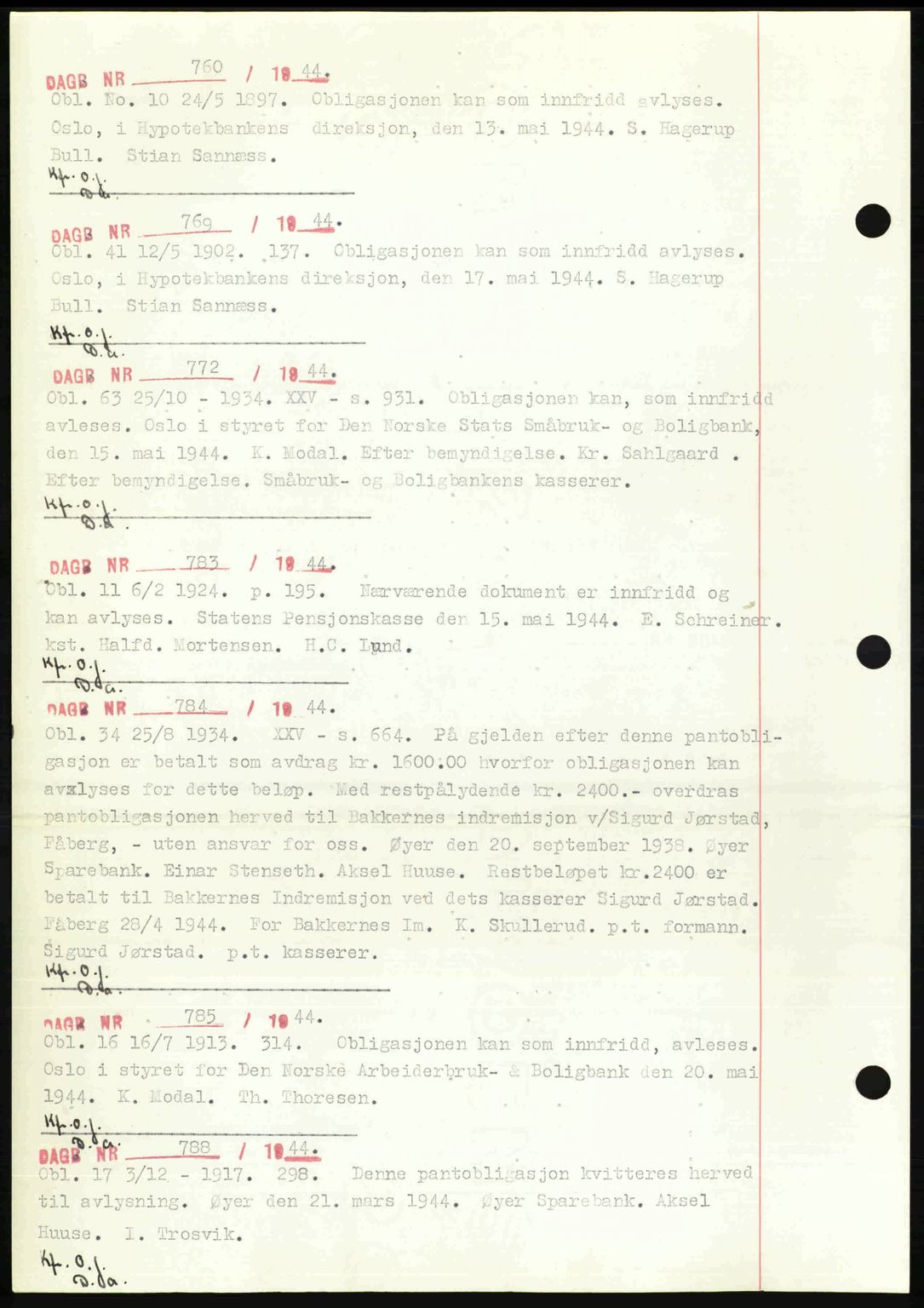 Sør-Gudbrandsdal tingrett, SAH/TING-004/H/Hb/Hbf/L0002: Mortgage book no. C1, 1938-1951, Diary no: : 760/1944