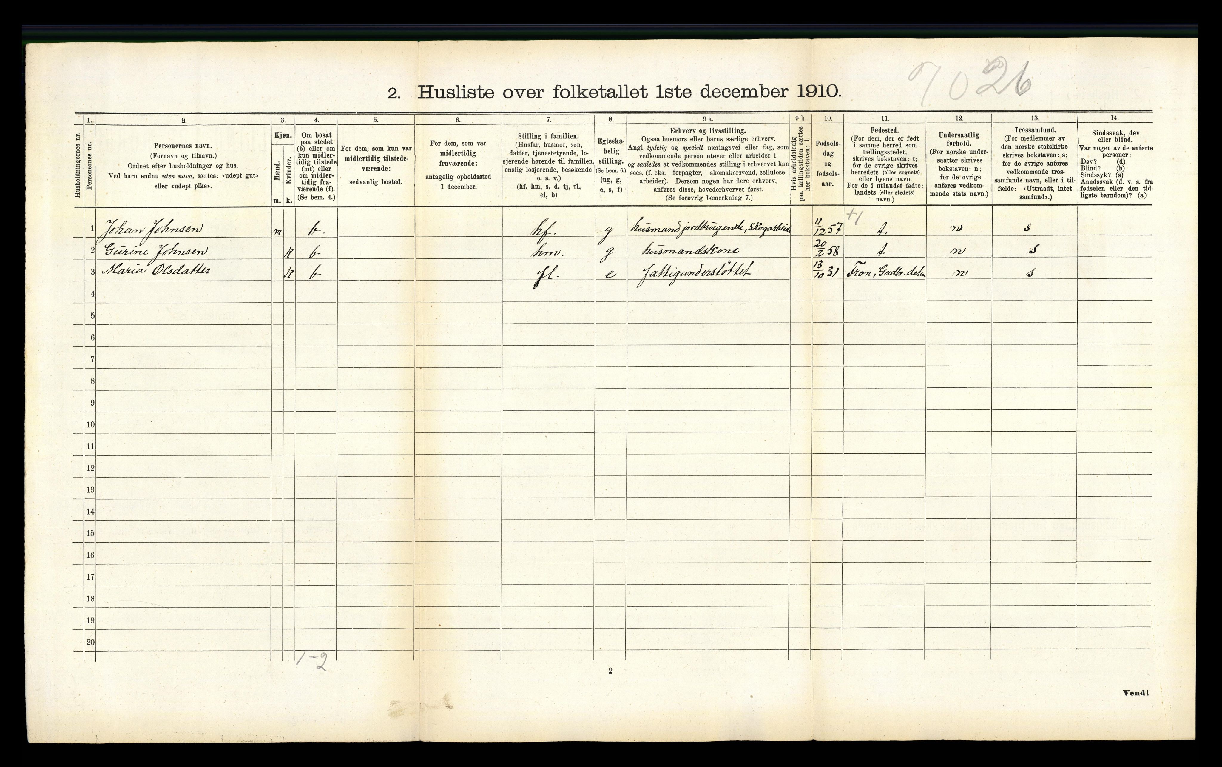 RA, 1910 census for Vefsn, 1910, p. 447