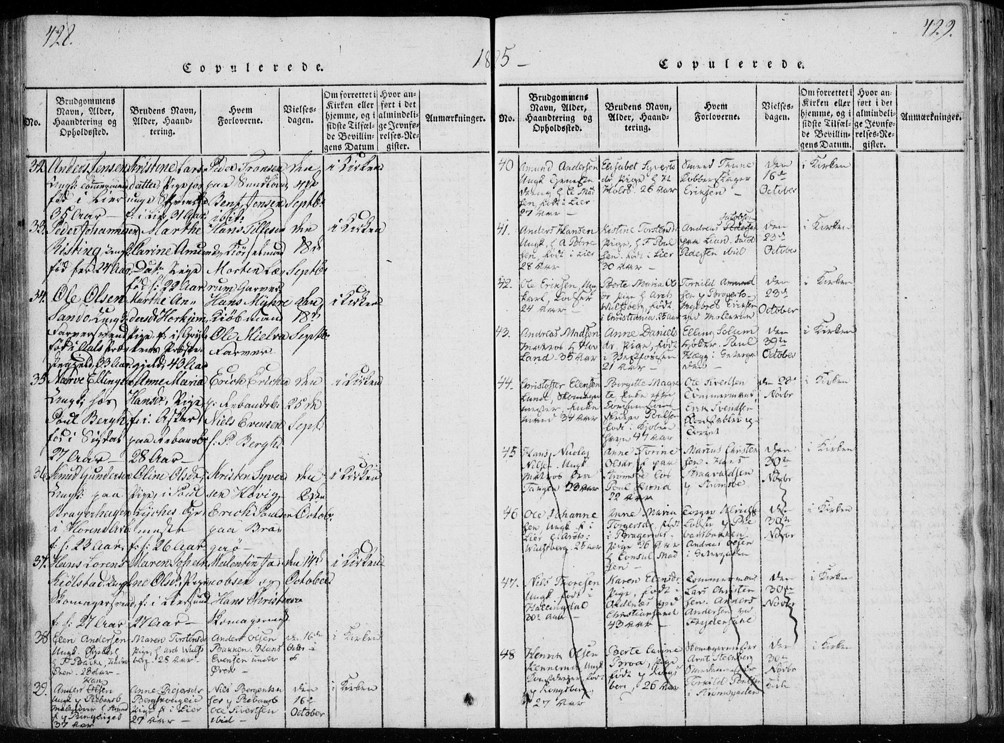 Bragernes kirkebøker, AV/SAKO-A-6/F/Fa/L0007: Parish register (official) no. I 7, 1815-1829, p. 428-429