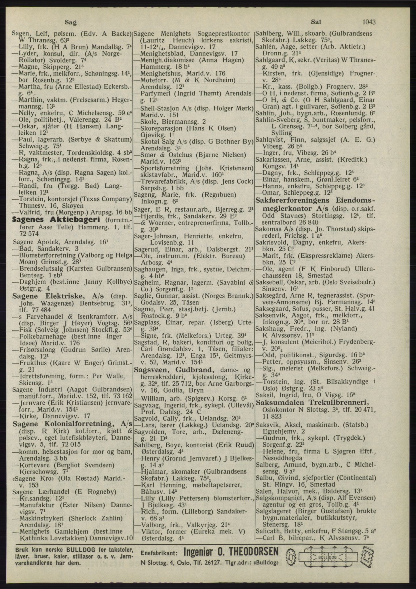 Kristiania/Oslo adressebok, PUBL/-, 1945, p. 1039