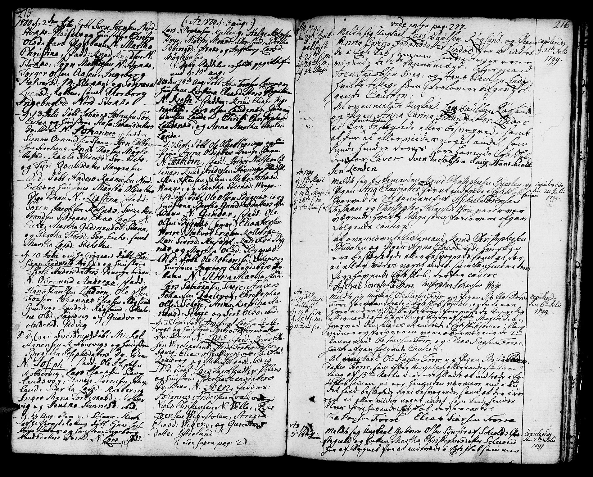 Avaldsnes sokneprestkontor, SAST/A -101851/H/Ha/Haa/L0002: Parish register (official) no. A 2, 1765-1800, p. 215-216