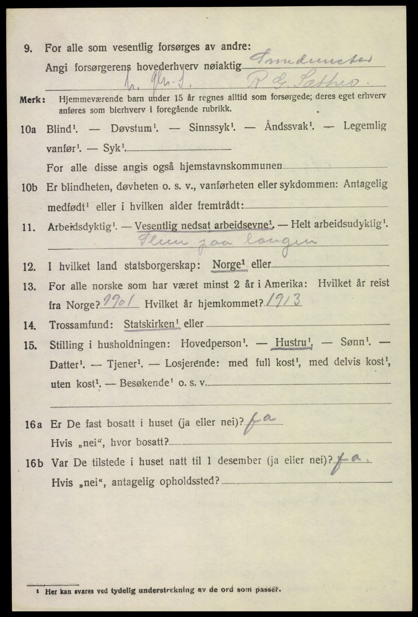 SAH, 1920 census for Stange, 1920, p. 5206