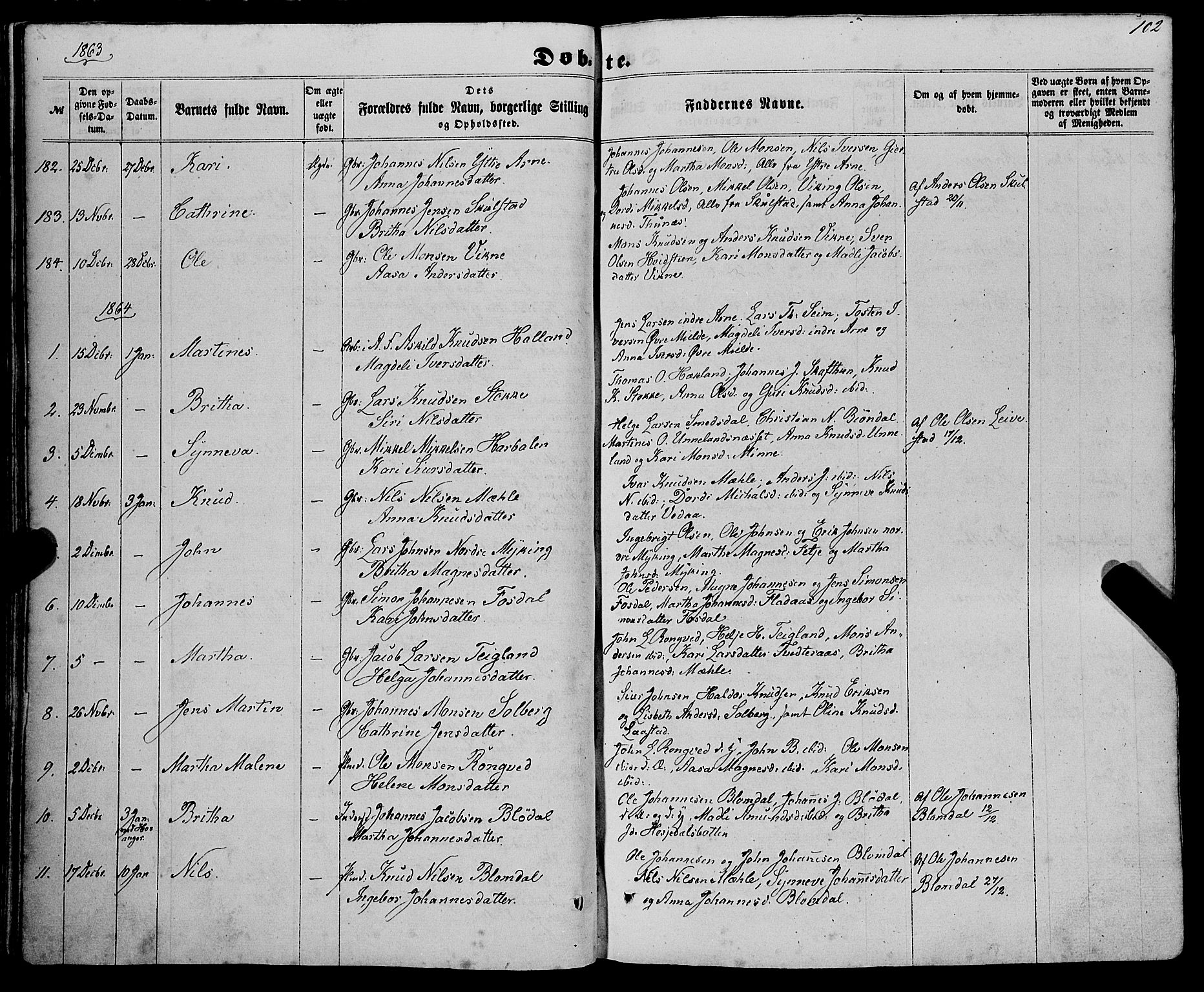 Haus sokneprestembete, SAB/A-75601/H/Haa: Parish register (official) no. A 17, 1858-1870, p. 102