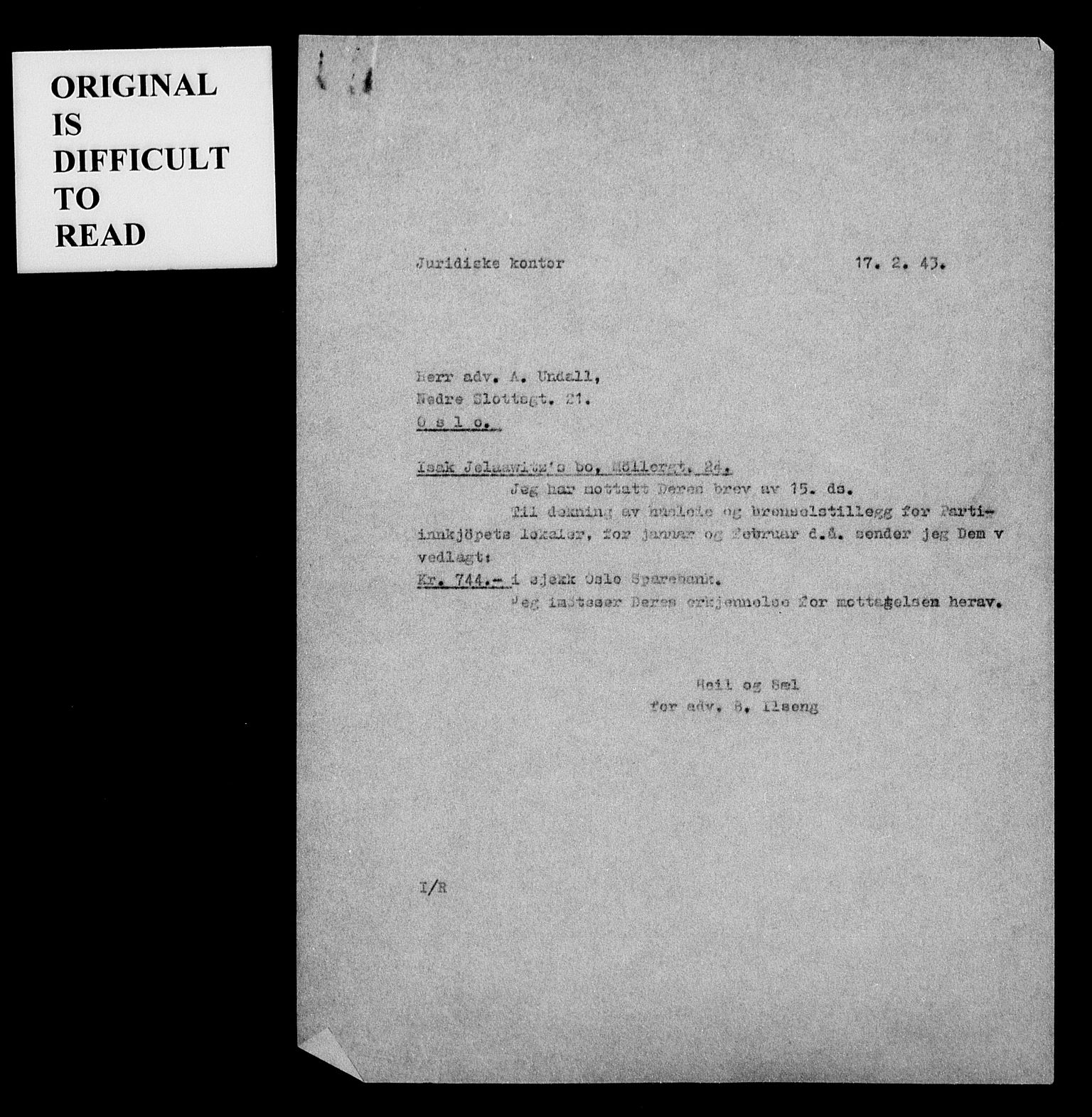 Justisdepartementet, Tilbakeføringskontoret for inndratte formuer, AV/RA-S-1564/H/Hc/Hcc/L0948: --, 1945-1947, p. 182