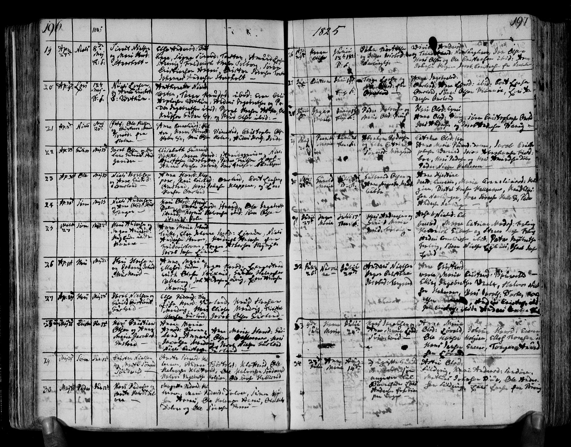 Brunlanes kirkebøker, AV/SAKO-A-342/F/Fa/L0002: Parish register (official) no. I 2, 1802-1834, p. 196-197