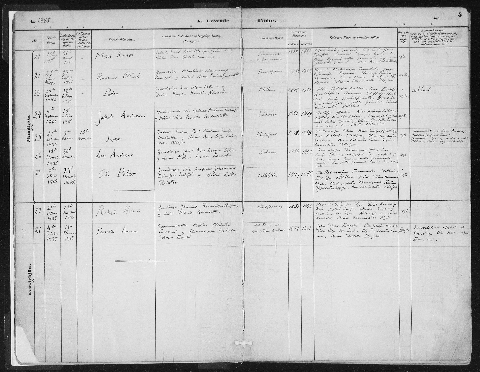 Hornindal sokneprestembete, SAB/A-82401/H/Haa/Haaa/L0003/0001: Parish register (official) no. A 3A, 1887-1917, p. 4