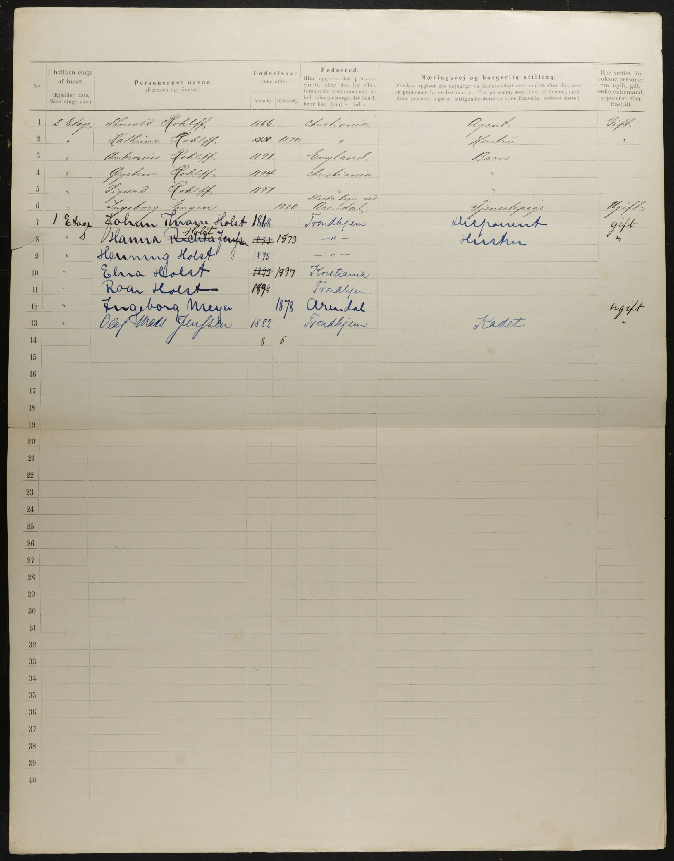 OBA, Municipal Census 1901 for Kristiania, 1901, p. 2149