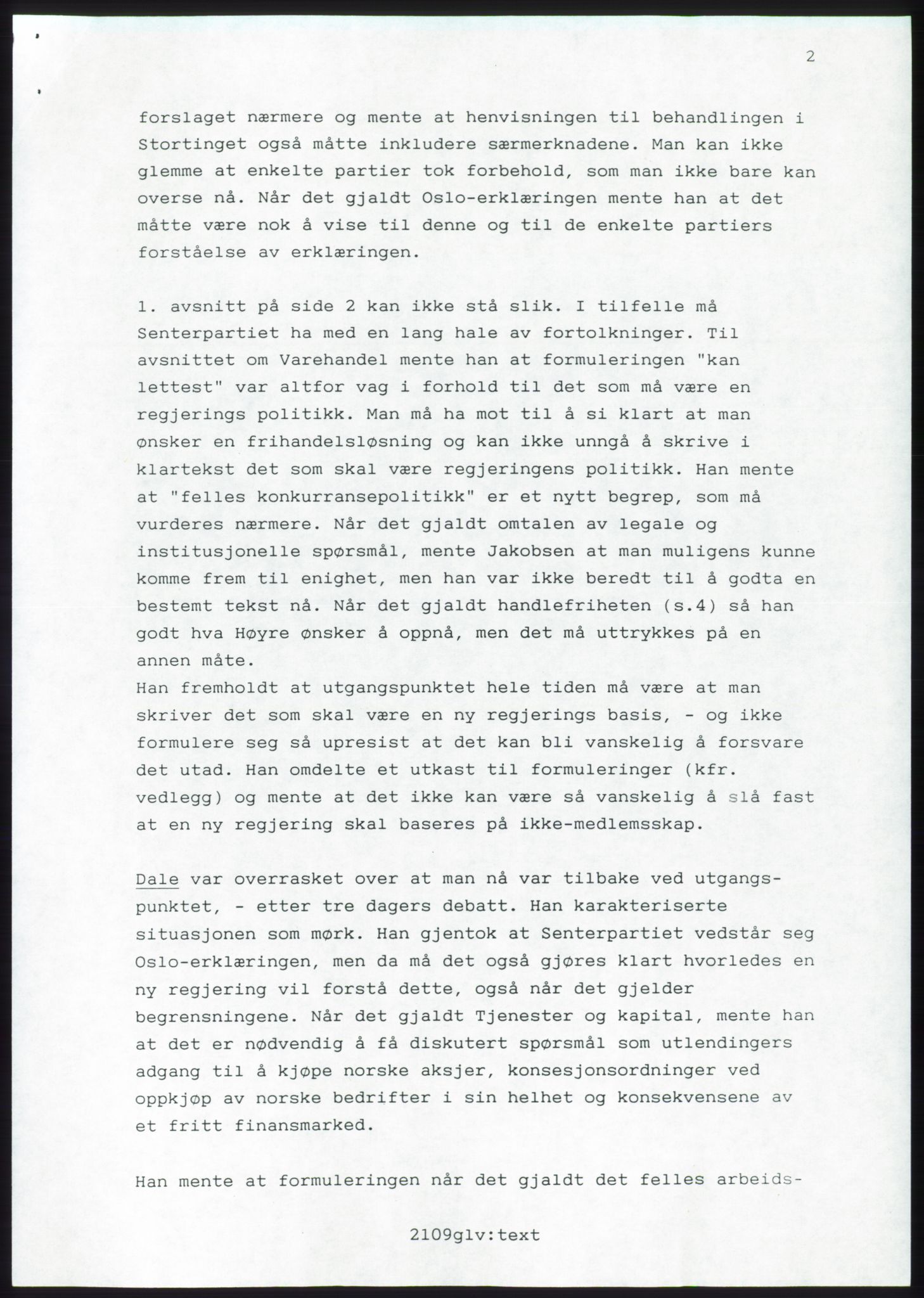 Forhandlingsmøtene 1989 mellom Høyre, KrF og Senterpartiet om dannelse av regjering, RA/PA-0697/A/L0001: Forhandlingsprotokoll med vedlegg, 1989, p. 111