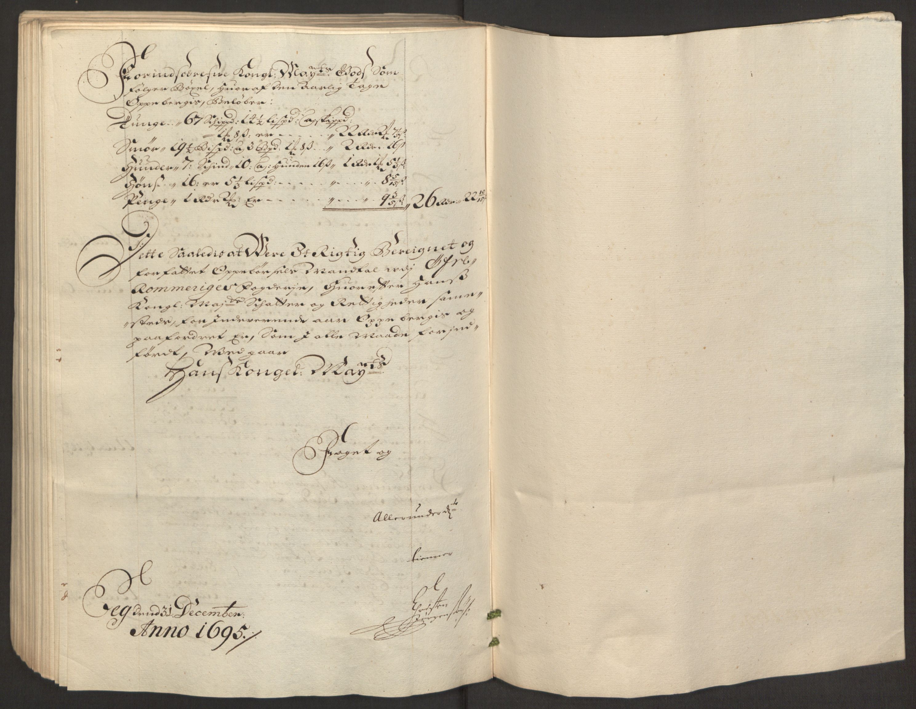 Rentekammeret inntil 1814, Reviderte regnskaper, Fogderegnskap, AV/RA-EA-4092/R12/L0707: Fogderegnskap Øvre Romerike, 1695, p. 213