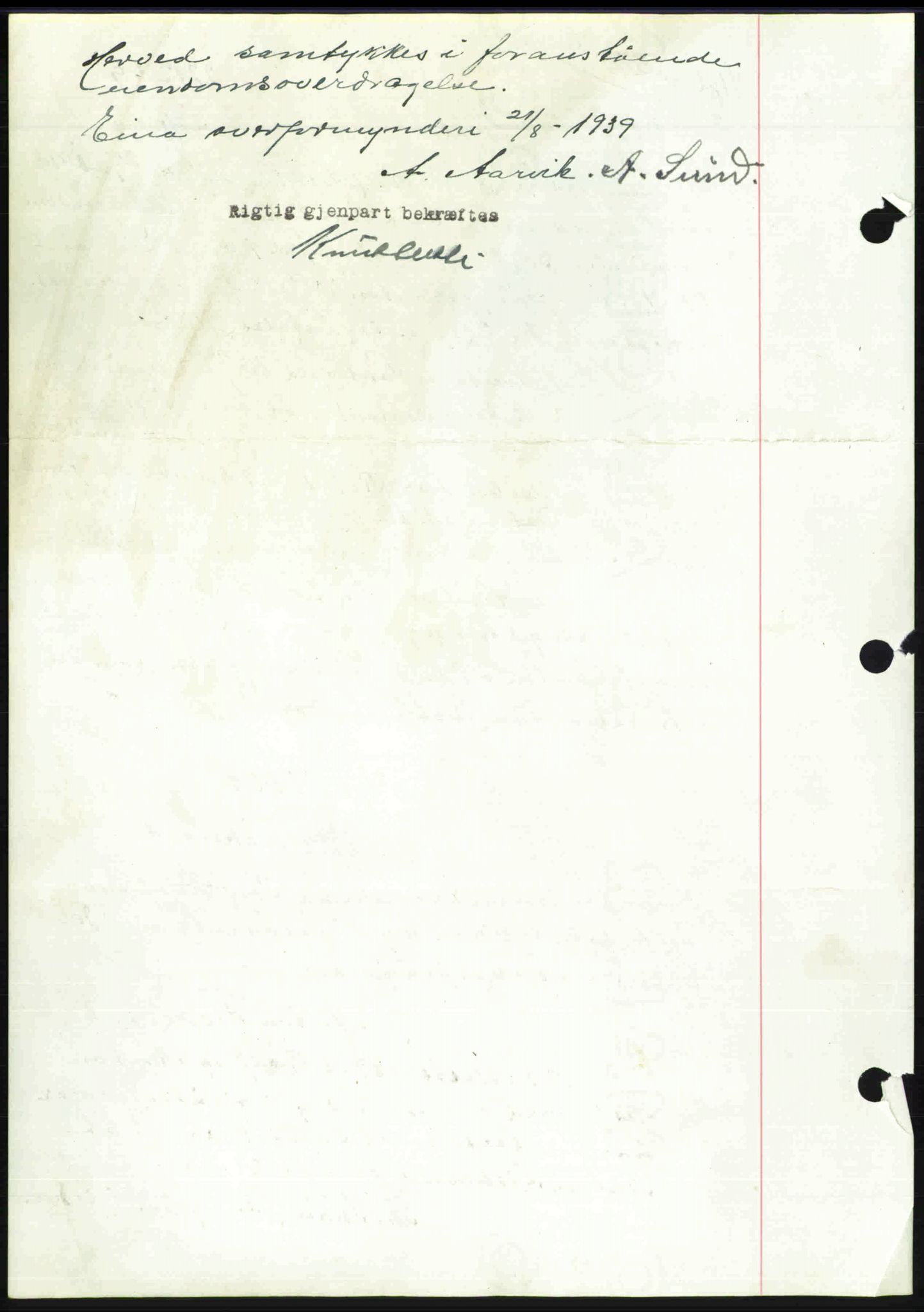 Toten tingrett, SAH/TING-006/H/Hb/Hbc/L0006: Mortgage book no. Hbc-06, 1939-1939, Diary no: : 2217/1939