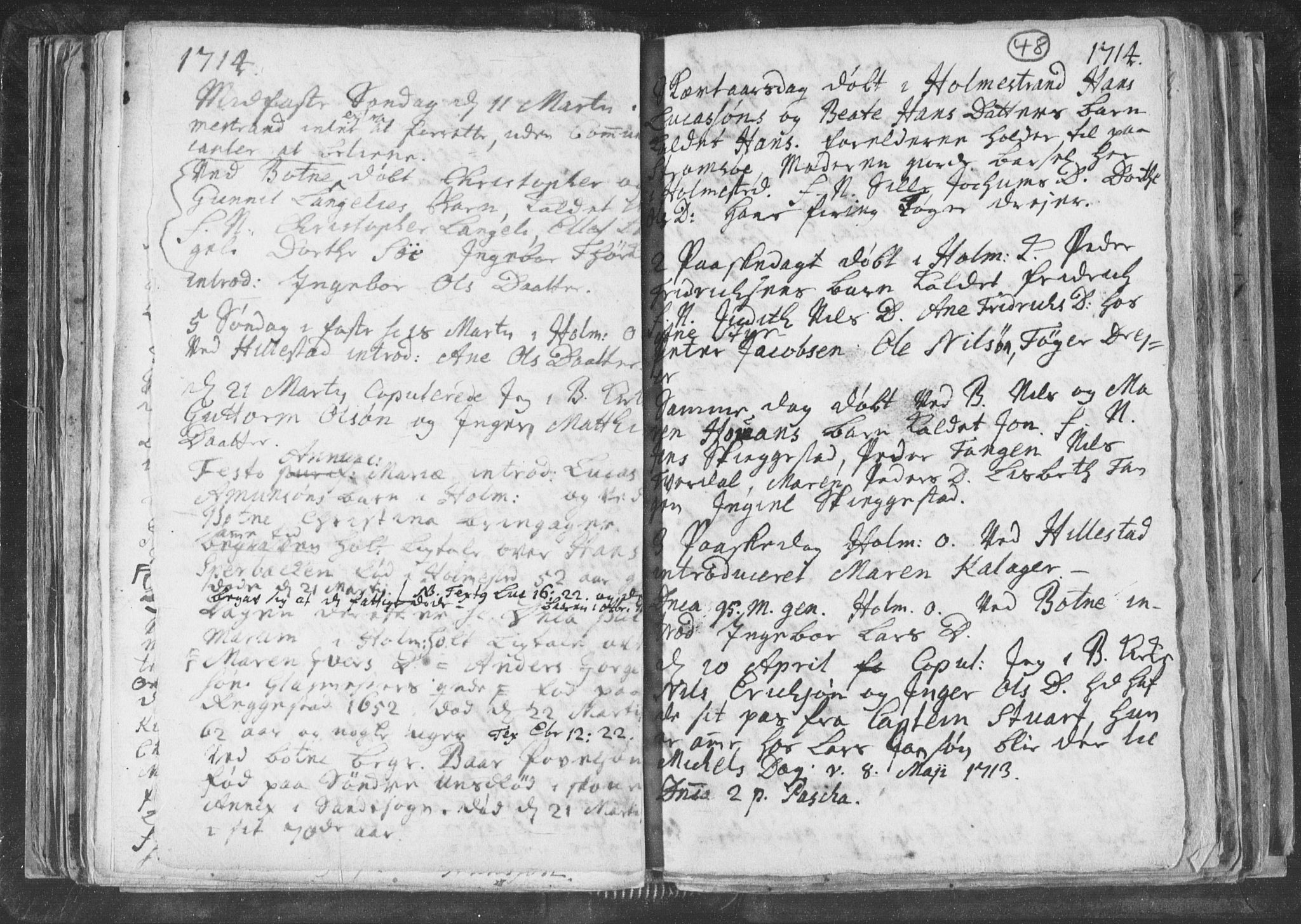 Botne kirkebøker, AV/SAKO-A-340/F/Fa/L0001b: Parish register (official) no. I 1B, 1707-1722, p. 48