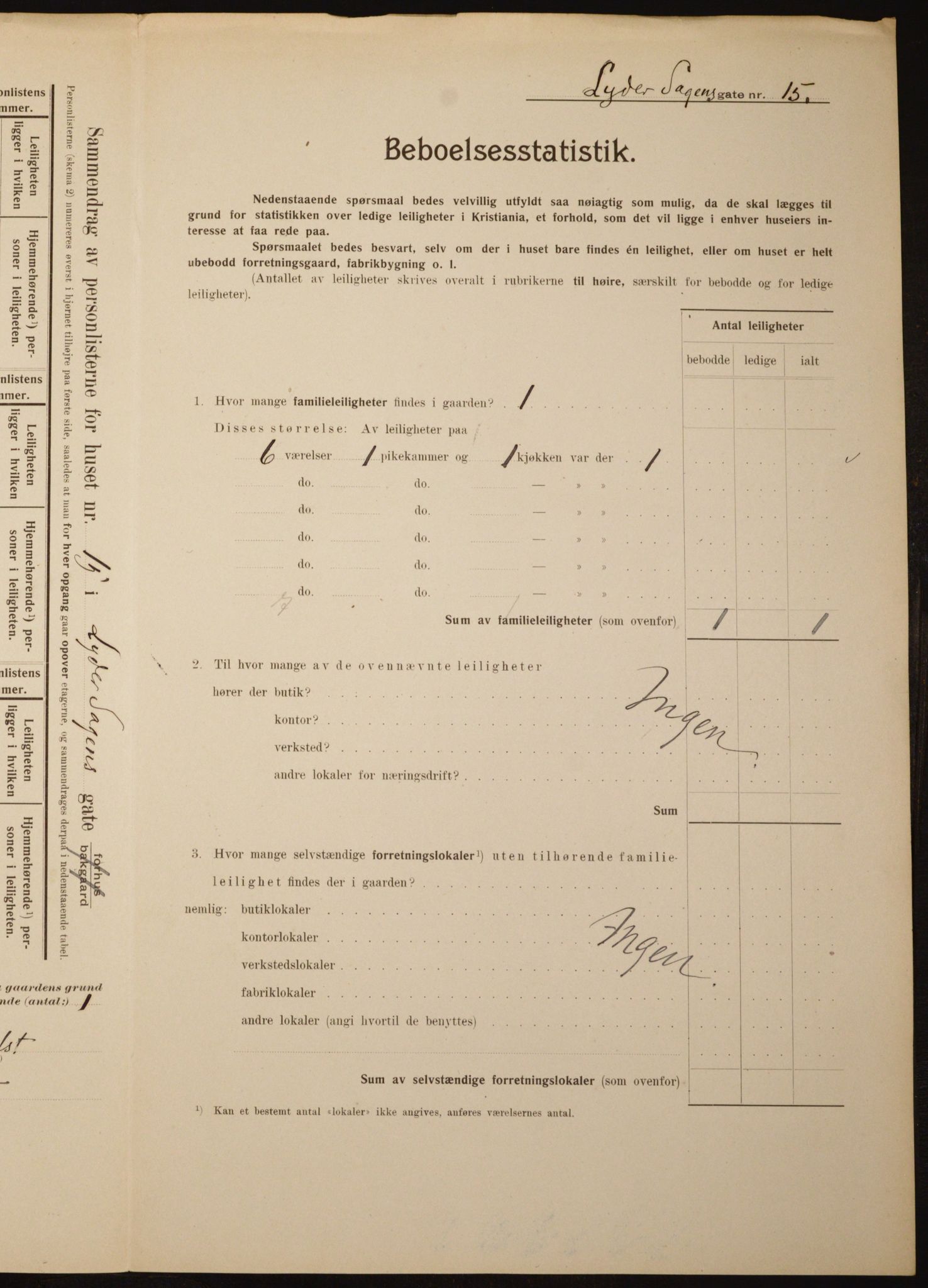 OBA, Municipal Census 1910 for Kristiania, 1910, p. 56479