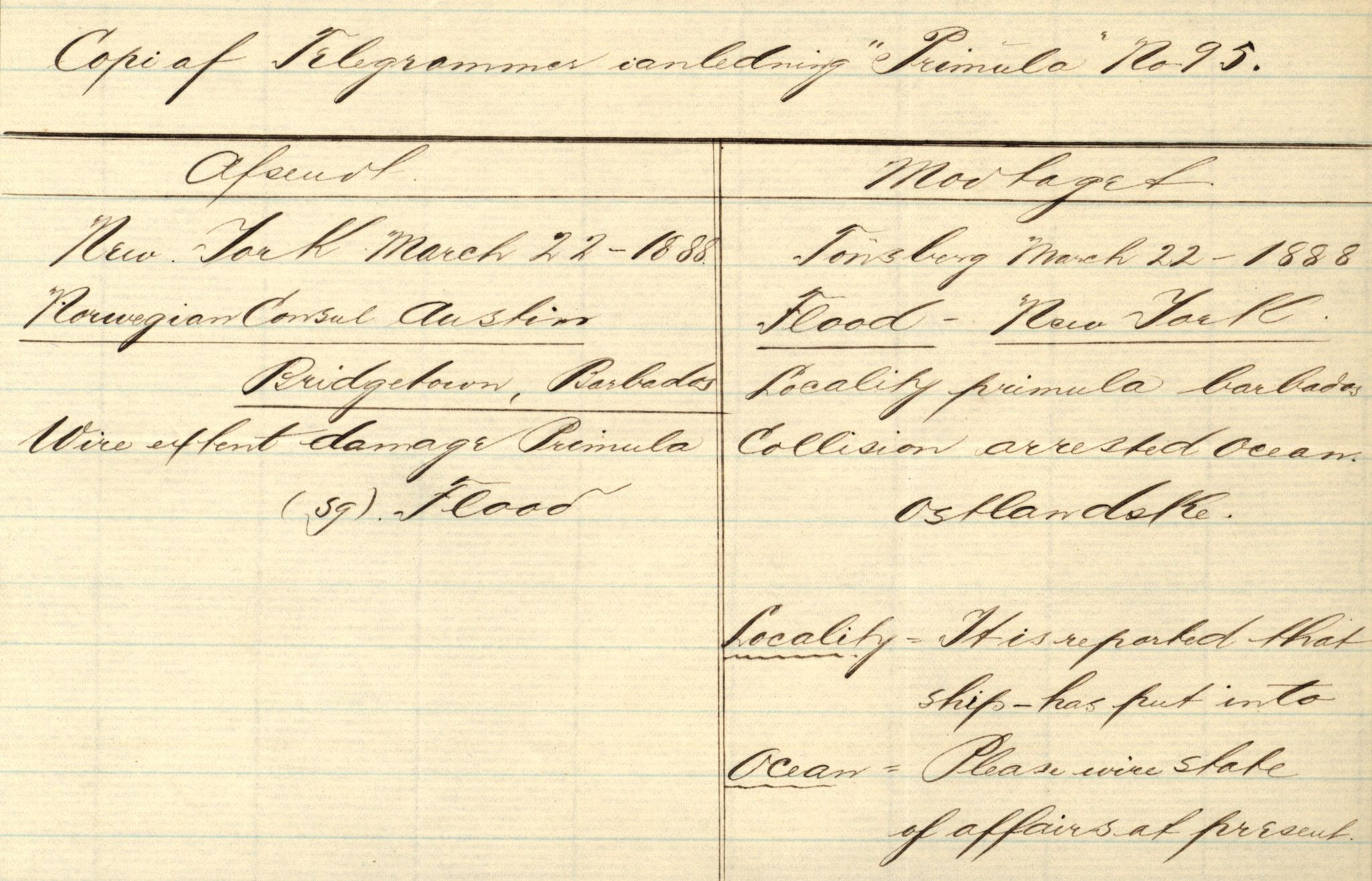 Pa 63 - Østlandske skibsassuranceforening, VEMU/A-1079/G/Ga/L0021/0008: Havaridokumenter / Betsy & Arnold, Bertrand, Brillant, Britania, 1888, p. 8