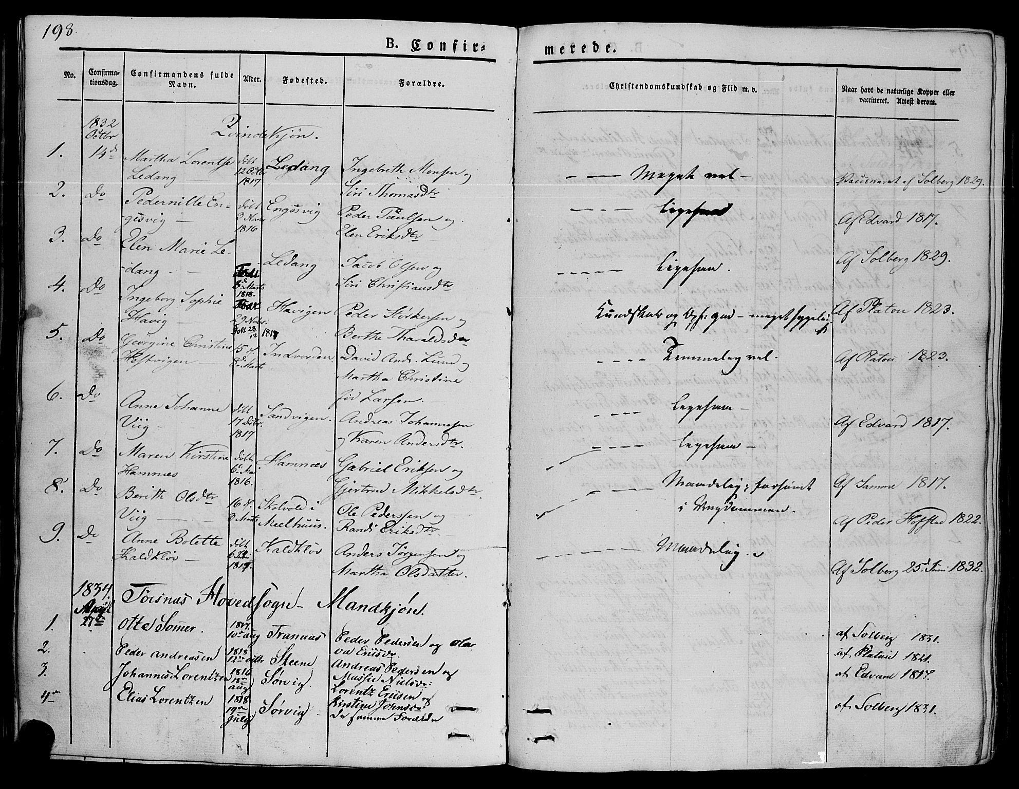 Ministerialprotokoller, klokkerbøker og fødselsregistre - Nord-Trøndelag, SAT/A-1458/773/L0614: Parish register (official) no. 773A05, 1831-1856, p. 198