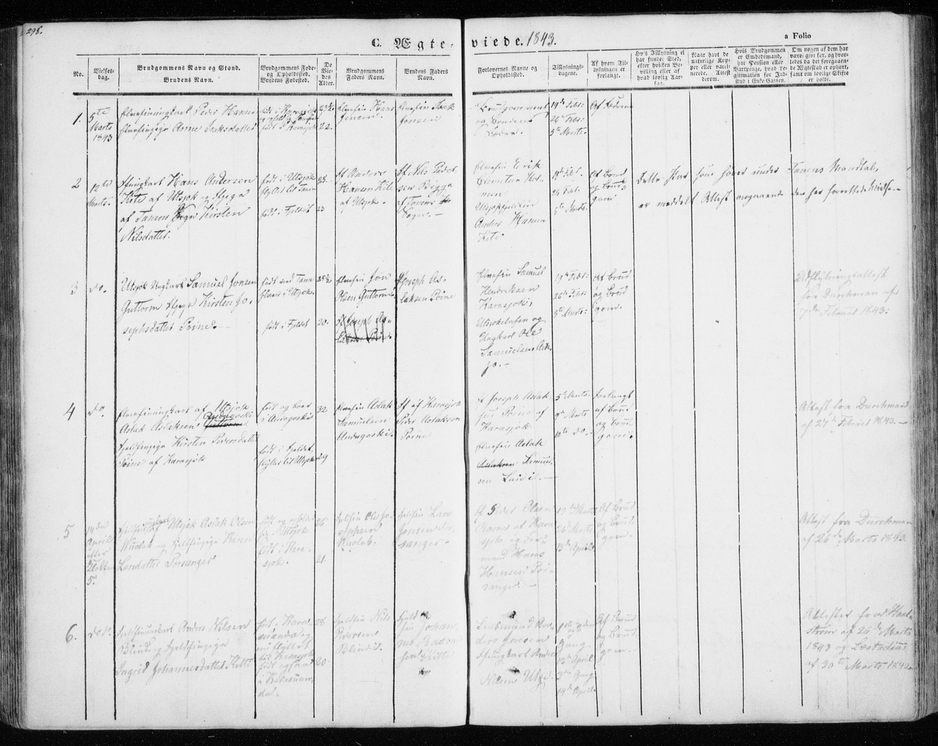 Kistrand/Porsanger sokneprestembete, SATØ/S-1351/H/Ha/L0012.kirke: Parish register (official) no. 12, 1843-1871, p. 298-299