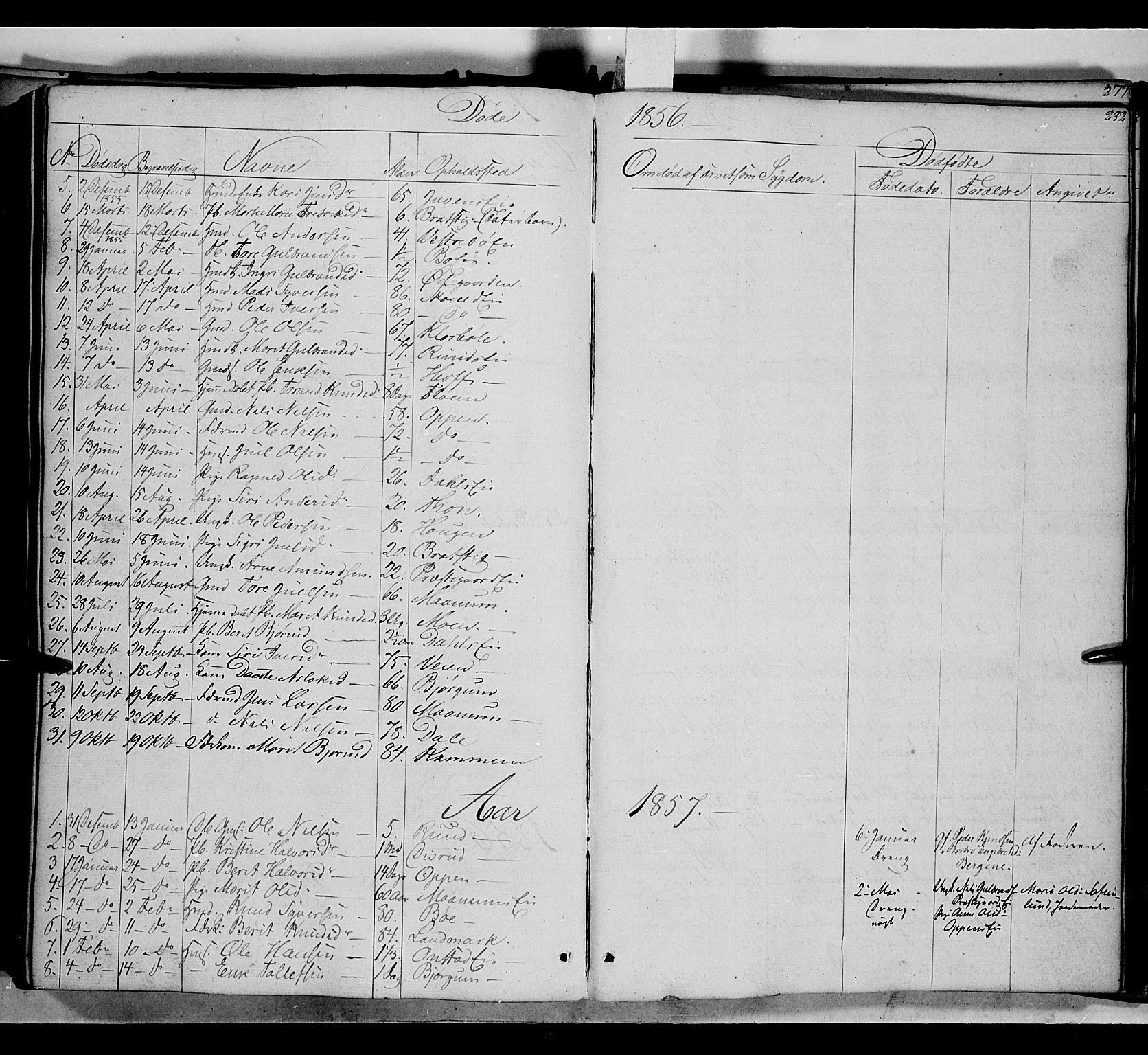 Nord-Aurdal prestekontor, SAH/PREST-132/H/Ha/Haa/L0004: Parish register (official) no. 4, 1842-1863, p. 232