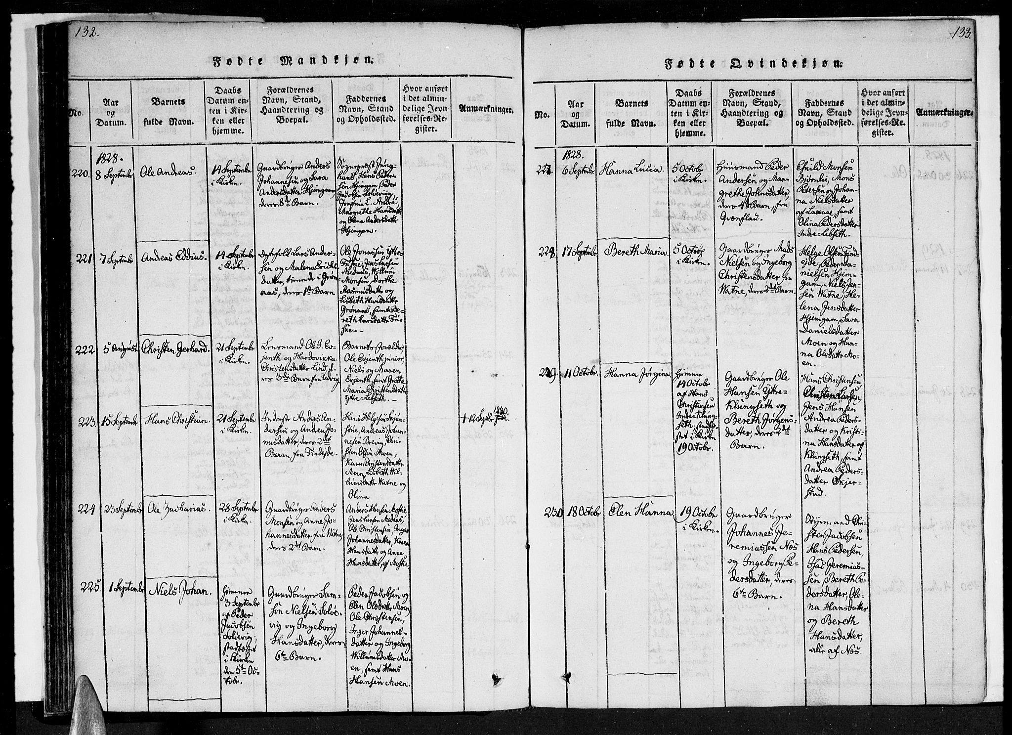 Ministerialprotokoller, klokkerbøker og fødselsregistre - Nordland, SAT/A-1459/852/L0736: Parish register (official) no. 852A06, 1820-1833, p. 132-133