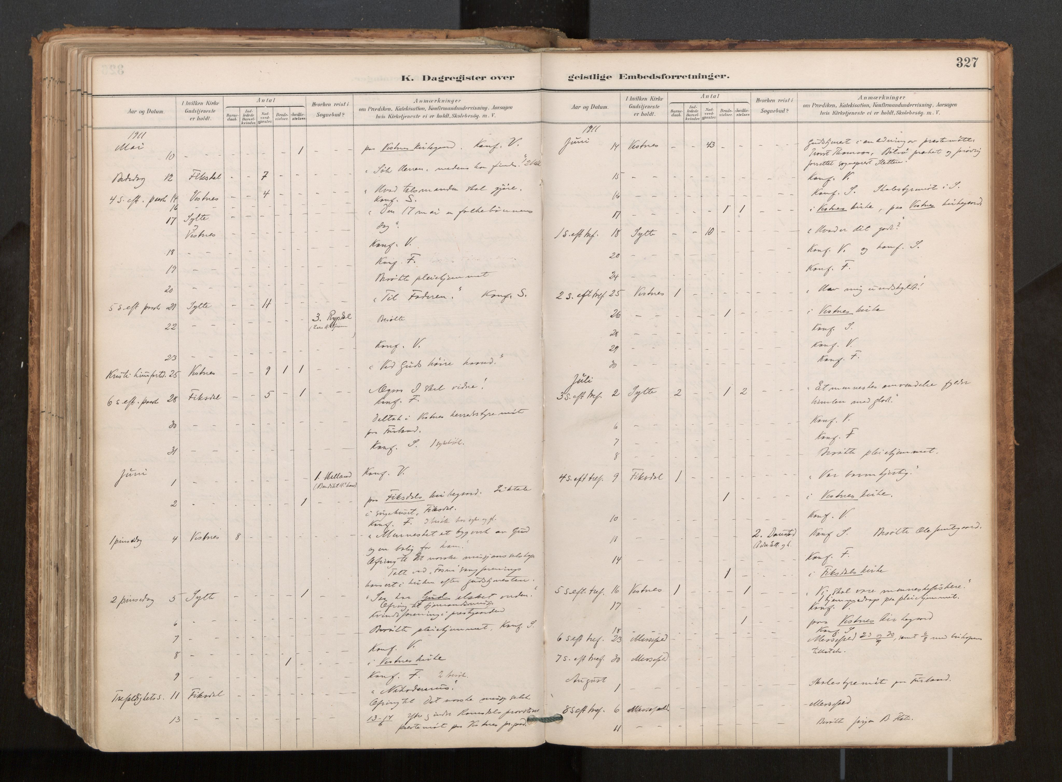 Ministerialprotokoller, klokkerbøker og fødselsregistre - Møre og Romsdal, AV/SAT-A-1454/539/L0531: Parish register (official) no. 539A04, 1887-1913, p. 327