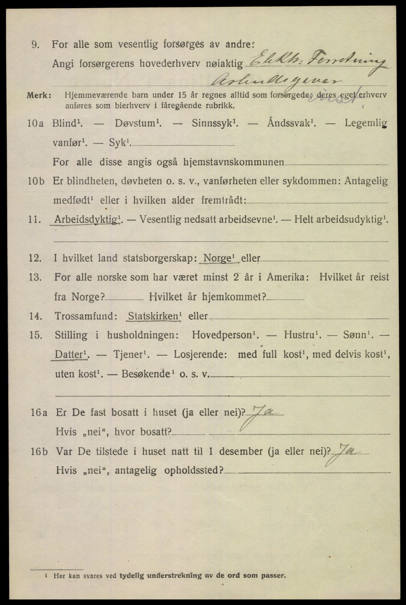 SAK, 1920 census for Kristiansand, 1920, p. 14268