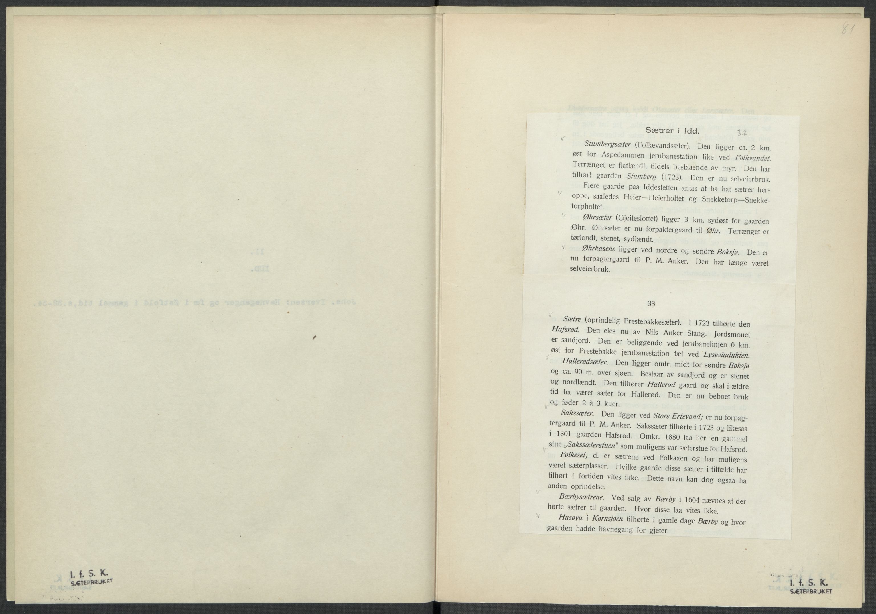 Instituttet for sammenlignende kulturforskning, AV/RA-PA-0424/F/Fc/L0002/0001: Eske B2: / Østfold (perm I), 1932-1935, p. 81