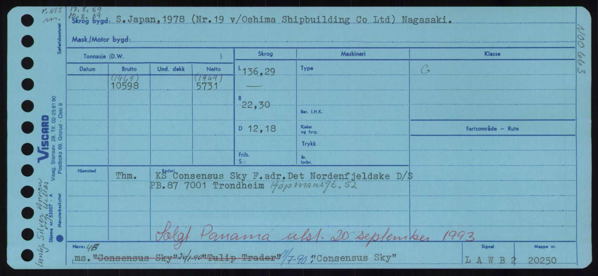 Sjøfartsdirektoratet med forløpere, Skipsmålingen, RA/S-1627/H/Hd/L0008: Fartøy, C-D, p. 141