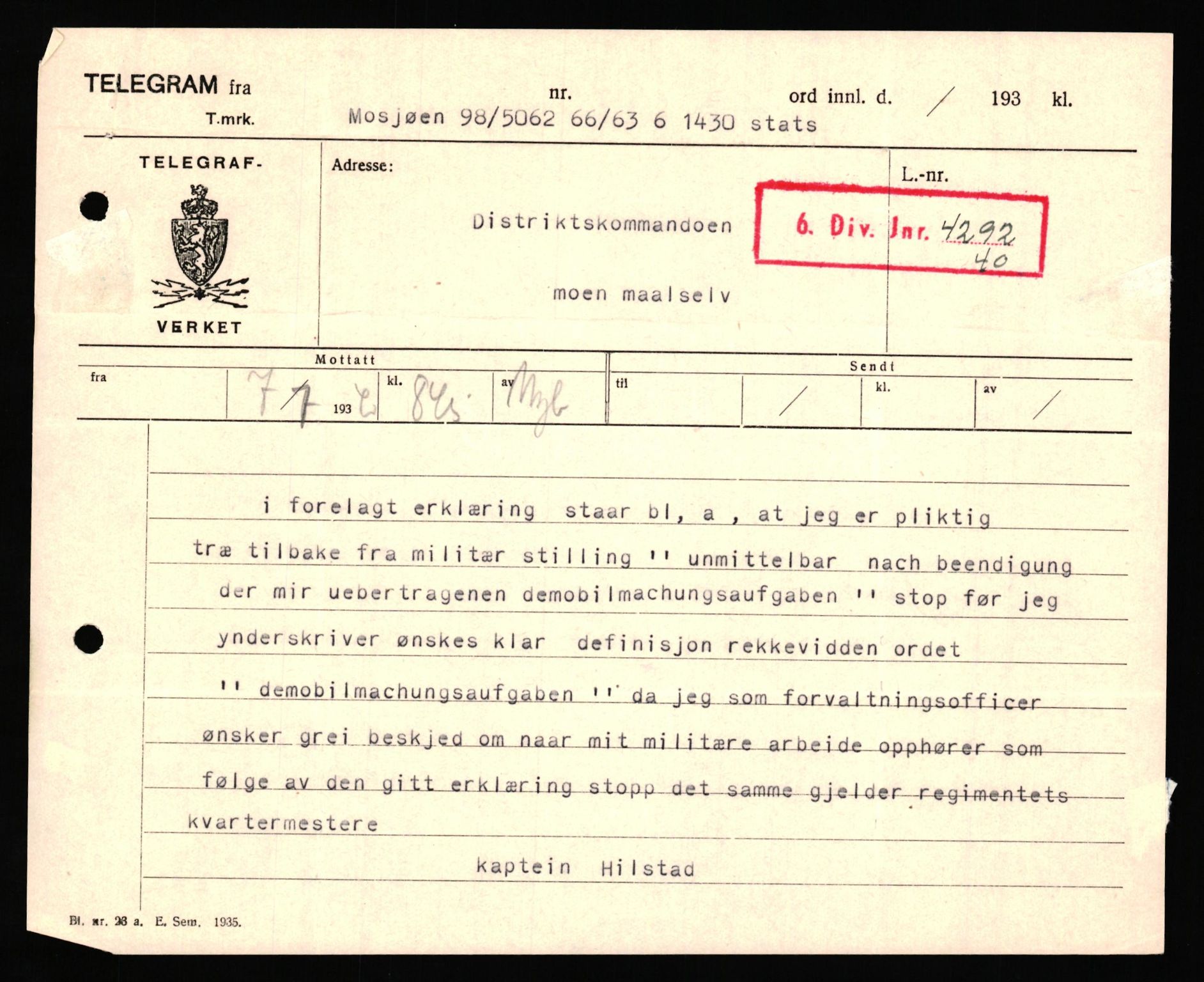 Forsvaret, Forsvarets krigshistoriske avdeling, AV/RA-RAFA-2017/Y/Yf/L0198: II-C-11-2100  -  Kapitulasjonen i 1940, 1940, p. 521