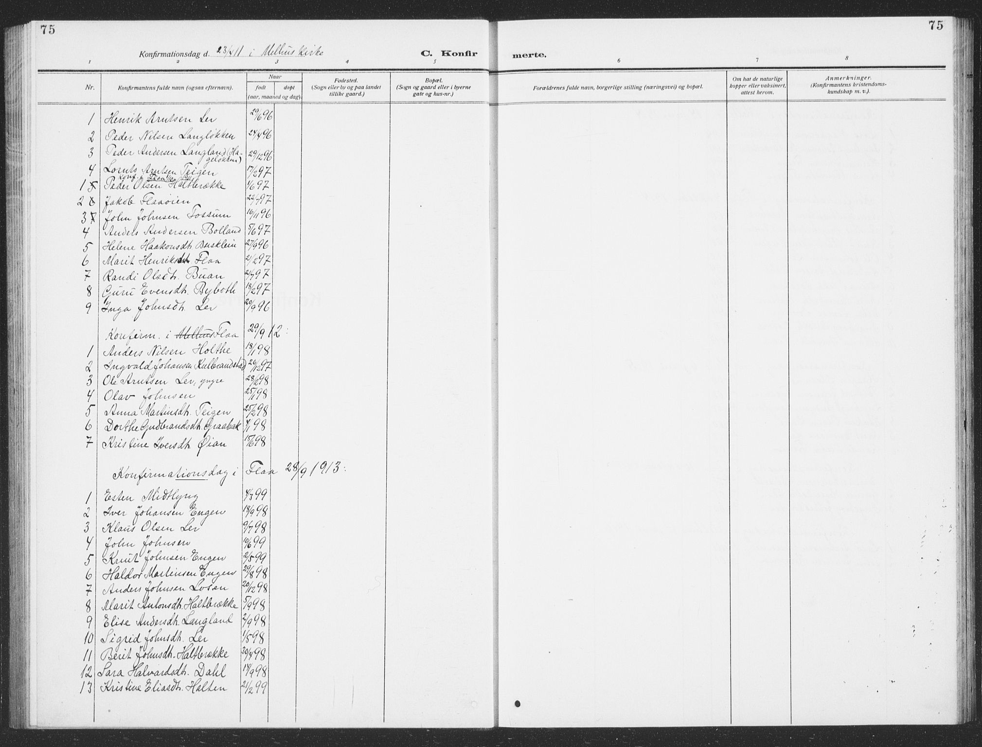 Ministerialprotokoller, klokkerbøker og fødselsregistre - Sør-Trøndelag, SAT/A-1456/693/L1124: Parish register (copy) no. 693C05, 1911-1941, p. 75