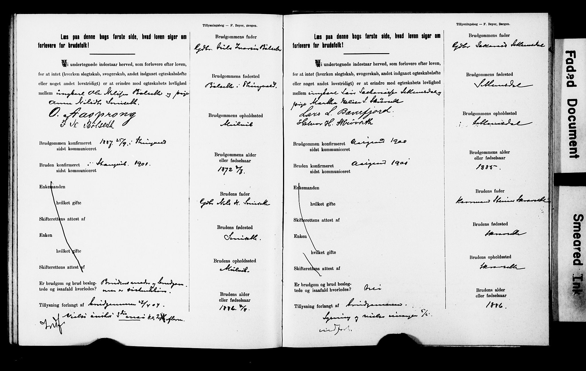 Ministerialprotokoller, klokkerbøker og fødselsregistre - Møre og Romsdal, AV/SAT-A-1454/592/L1028: Banns register no. 592A06, 1903-1909