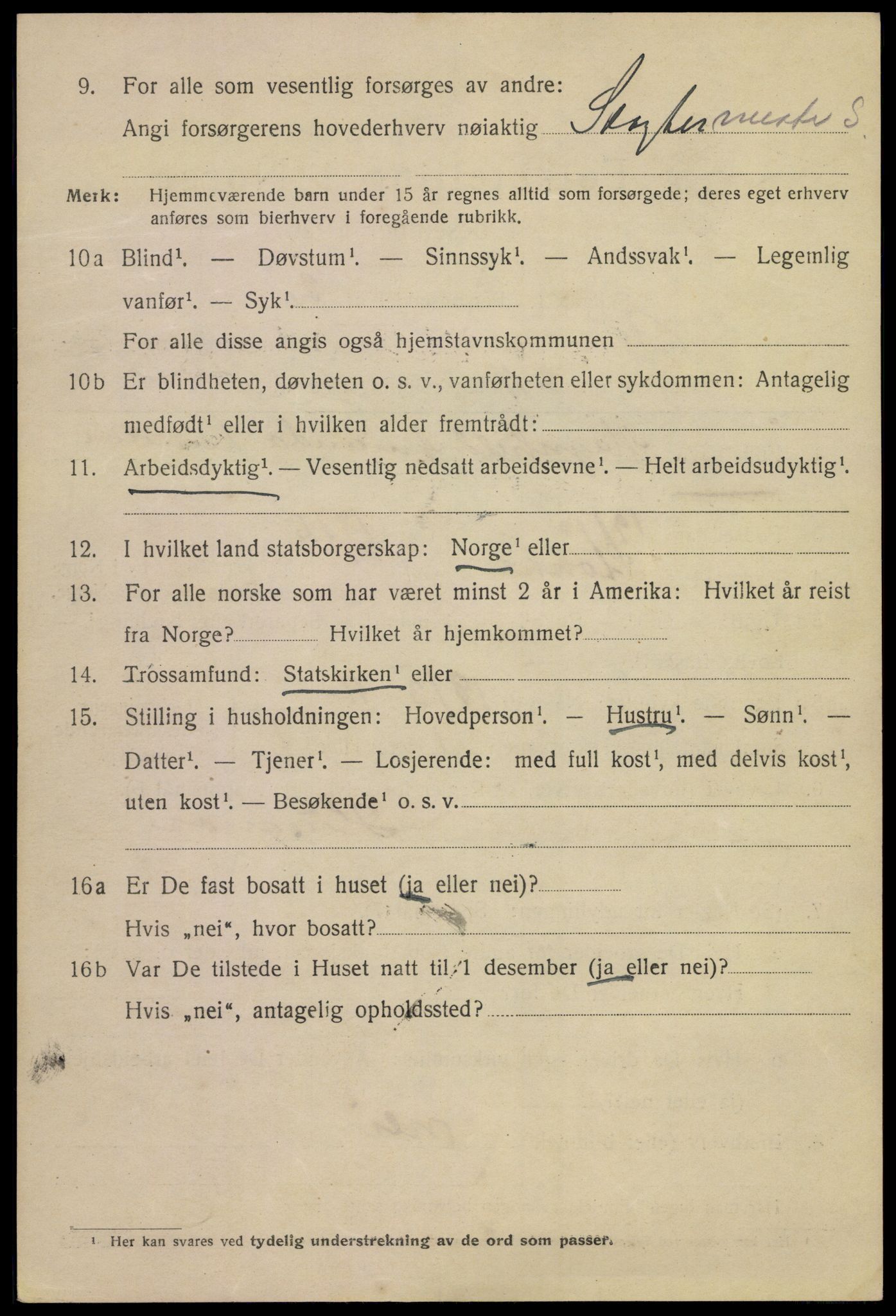 SAKO, 1920 census for Kragerø, 1920, p. 5444