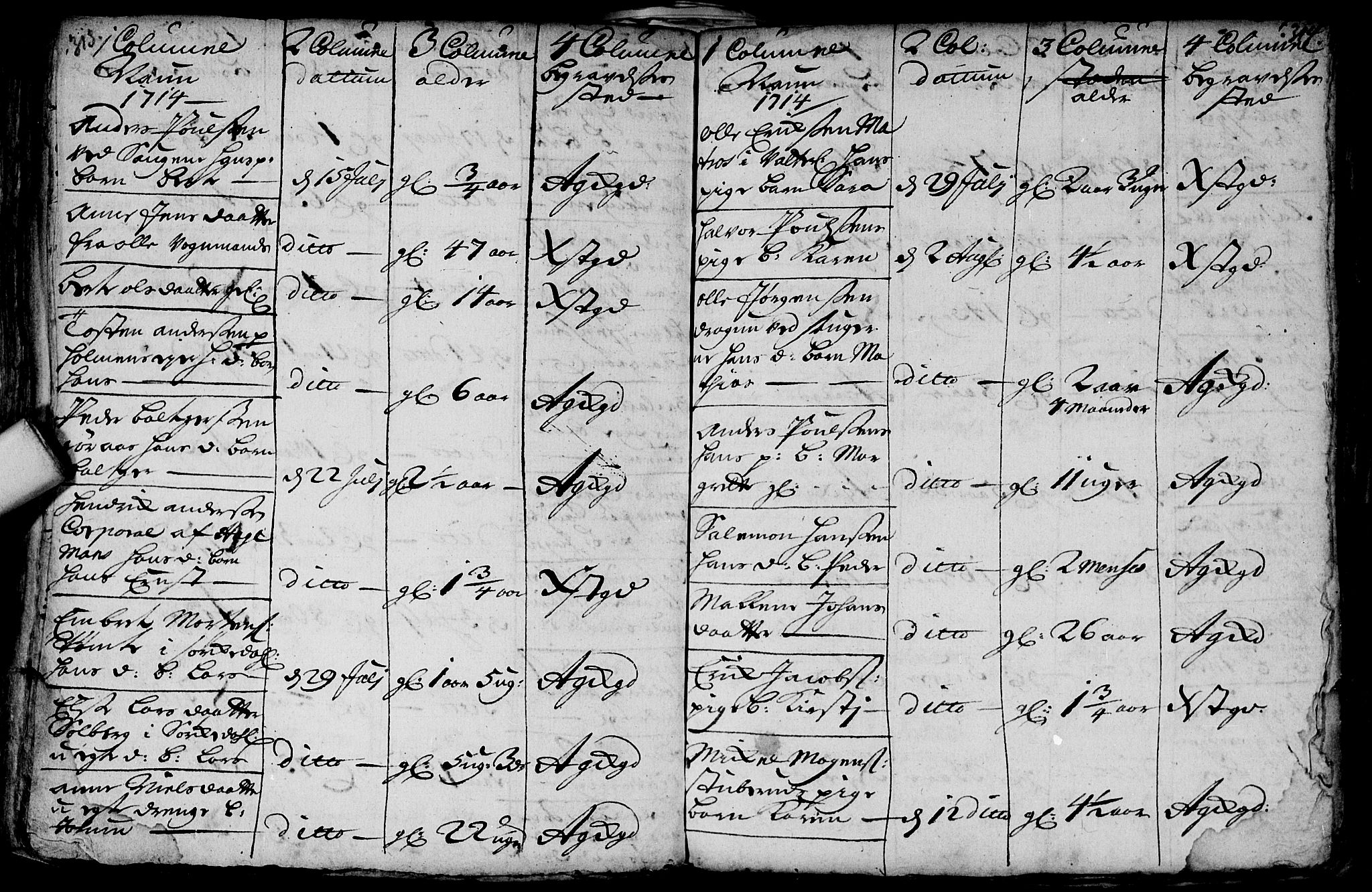 Aker prestekontor kirkebøker, AV/SAO-A-10861/F/L0002: Parish register (official) no. 2, 1714-1720, p. 313-314