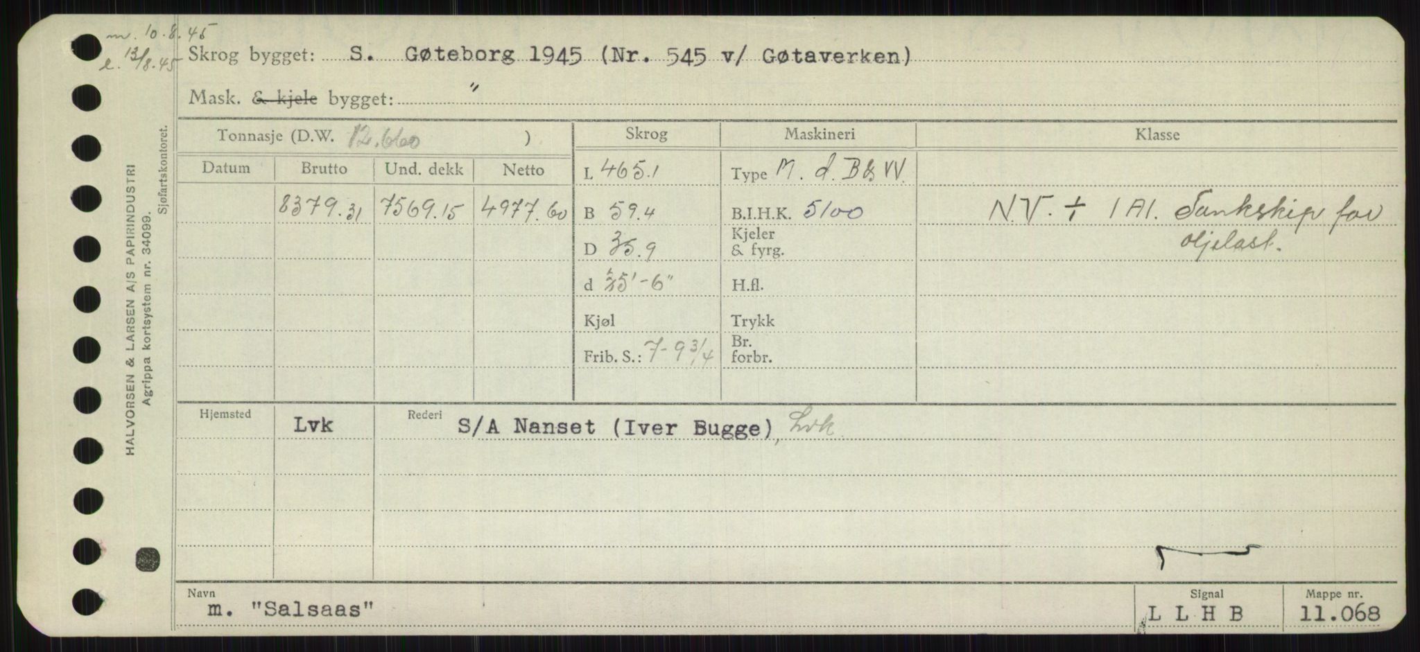 Sjøfartsdirektoratet med forløpere, Skipsmålingen, AV/RA-S-1627/H/Hb/L0004: Fartøy, O-S, p. 267