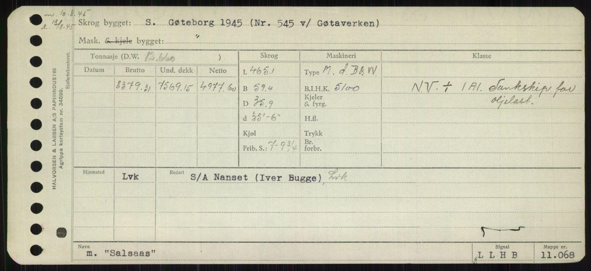 Sjøfartsdirektoratet med forløpere, Skipsmålingen, RA/S-1627/H/Hb/L0004: Fartøy, O-S, p. 267