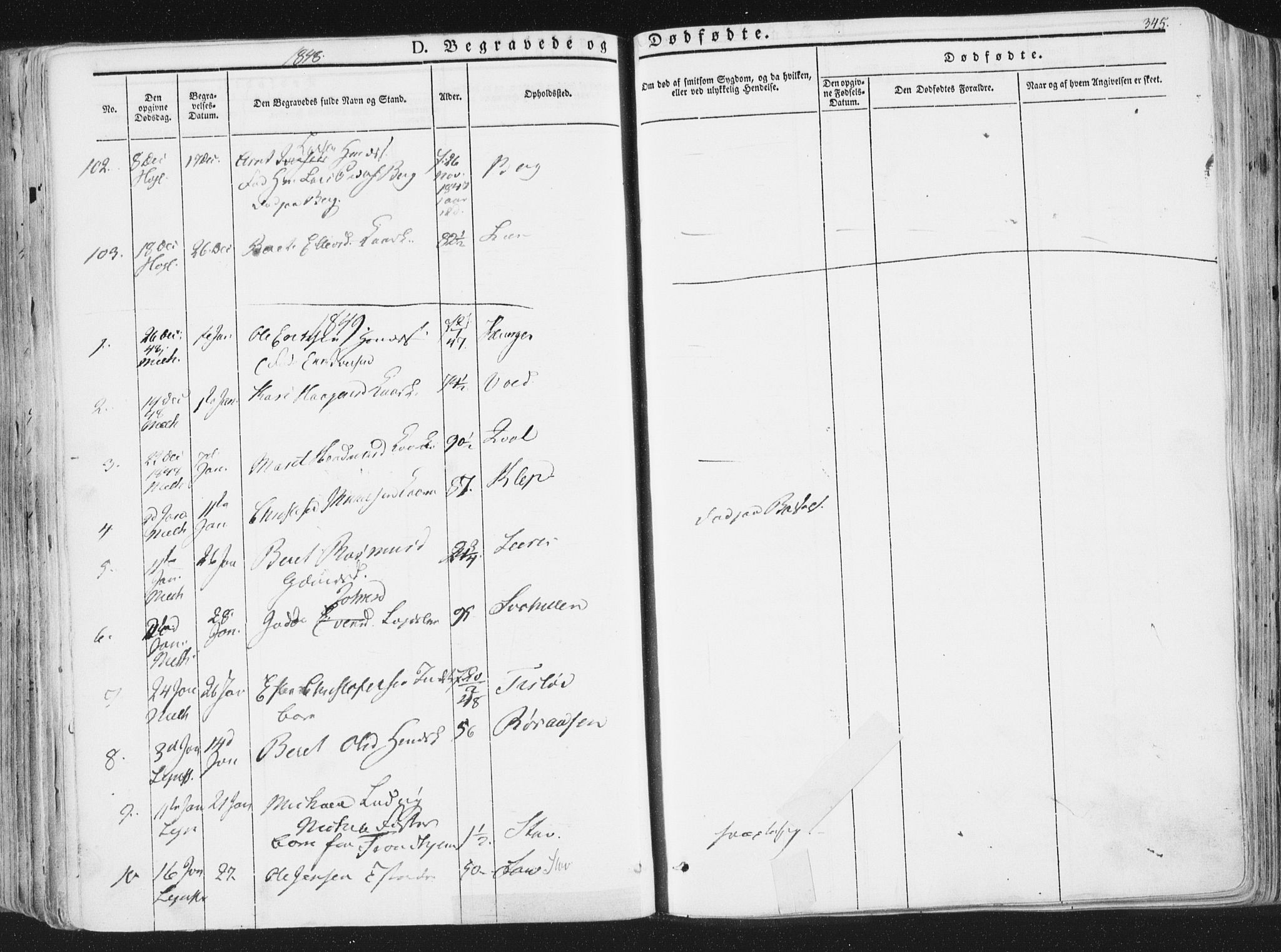 Ministerialprotokoller, klokkerbøker og fødselsregistre - Sør-Trøndelag, SAT/A-1456/691/L1074: Parish register (official) no. 691A06, 1842-1852, p. 345