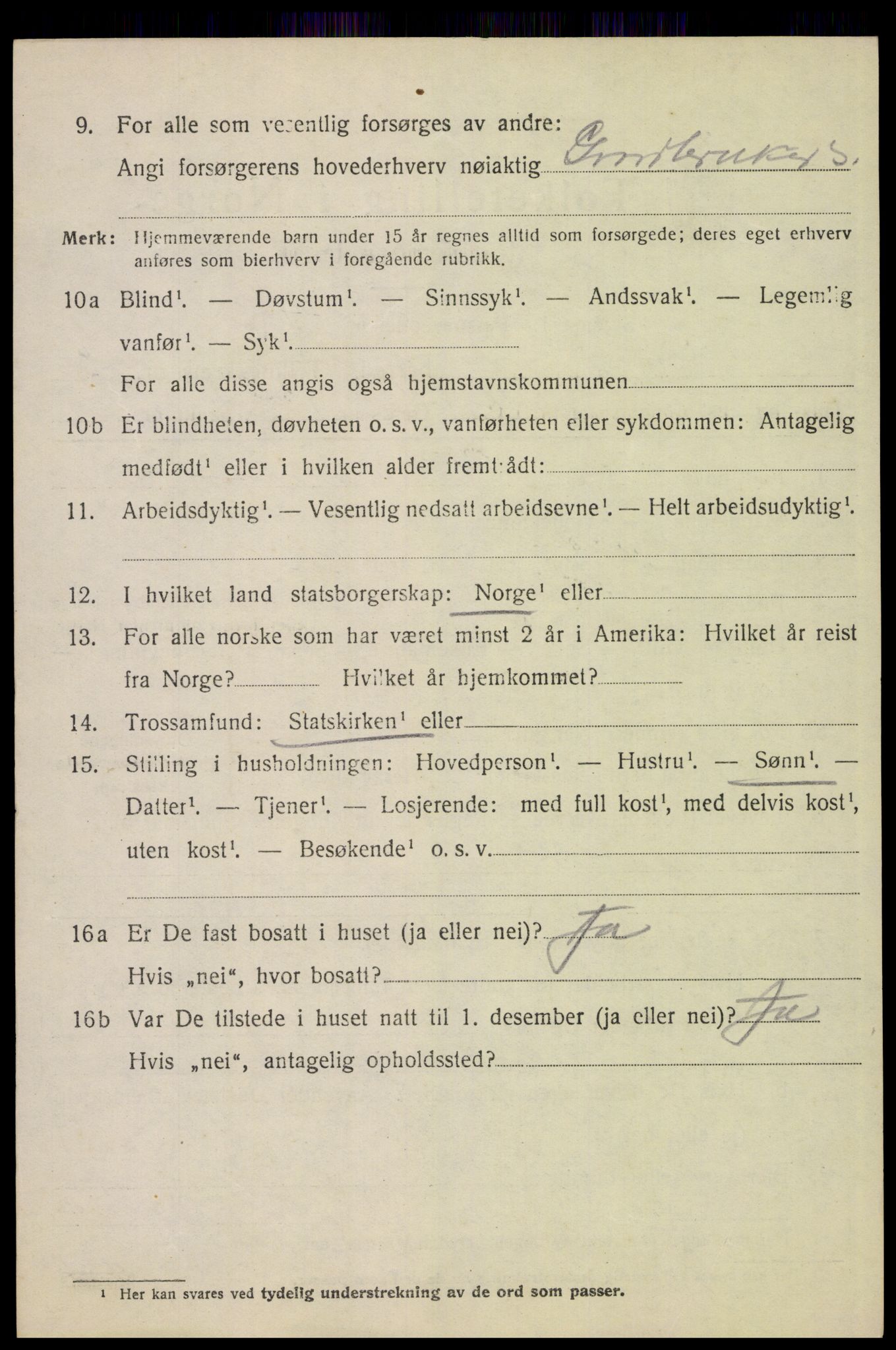 SAH, 1920 census for Tolga, 1920, p. 8454