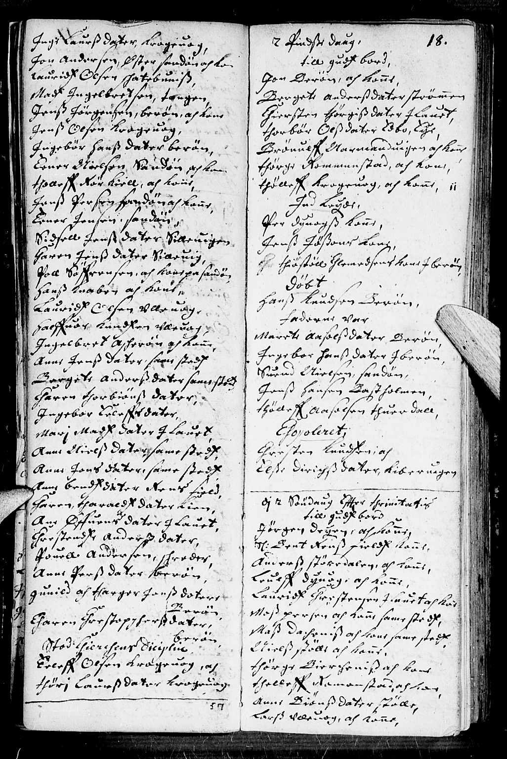 Dypvåg sokneprestkontor, AV/SAK-1111-0007/F/Fb/Fba/L0001: Parish register (copy) no. B 1, 1699-1706, p. 18