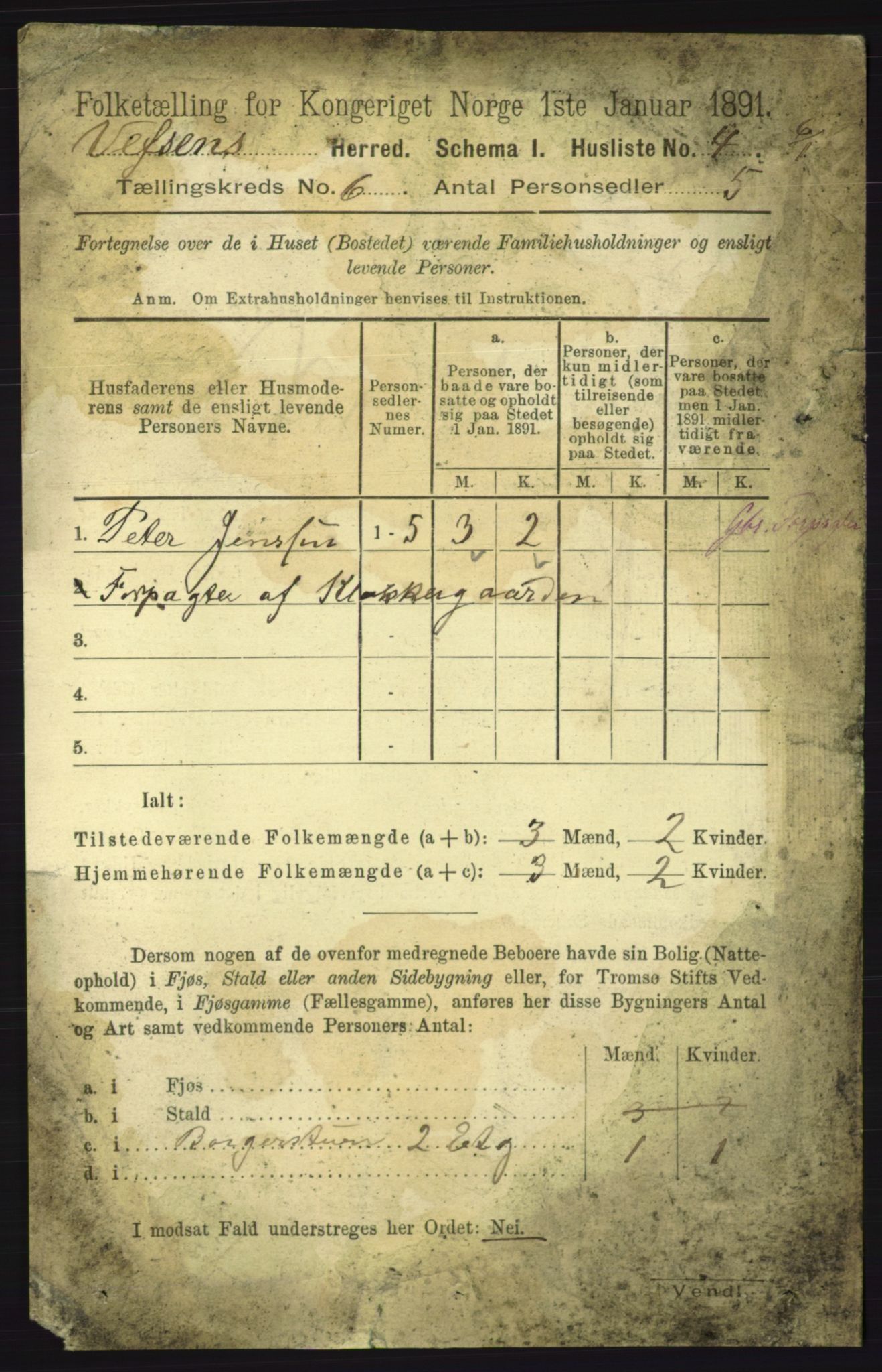 RA, 1891 census for 1824 Vefsn, 1891, p. 2669