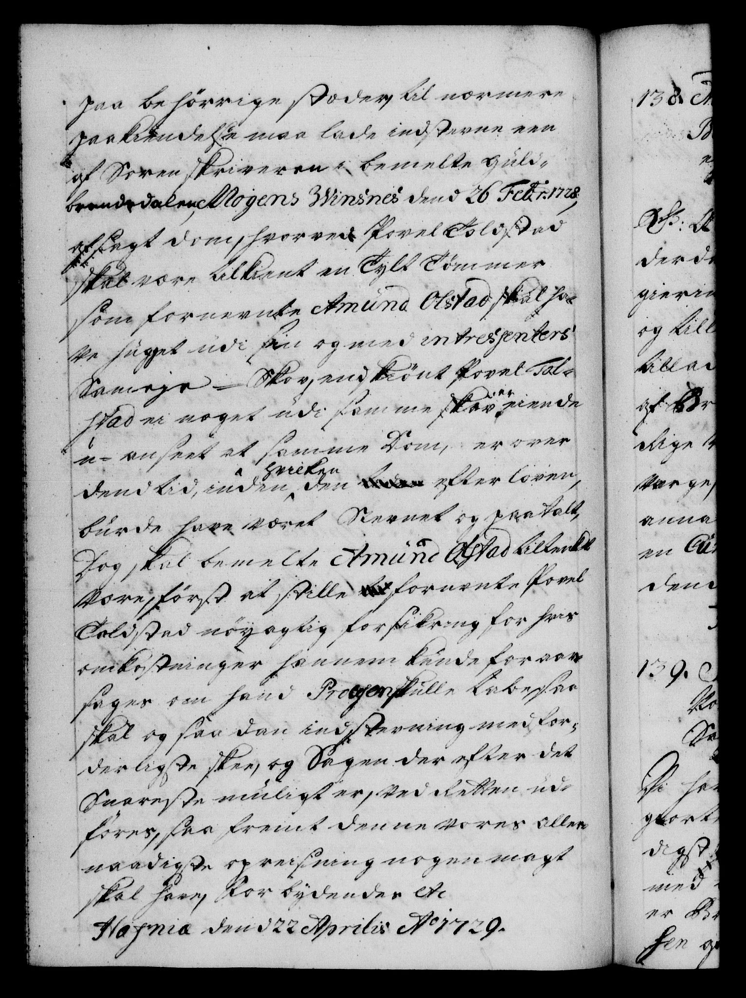 Danske Kanselli 1572-1799, AV/RA-EA-3023/F/Fc/Fca/Fcaa/L0026: Norske registre, 1729-1730, p. 104b