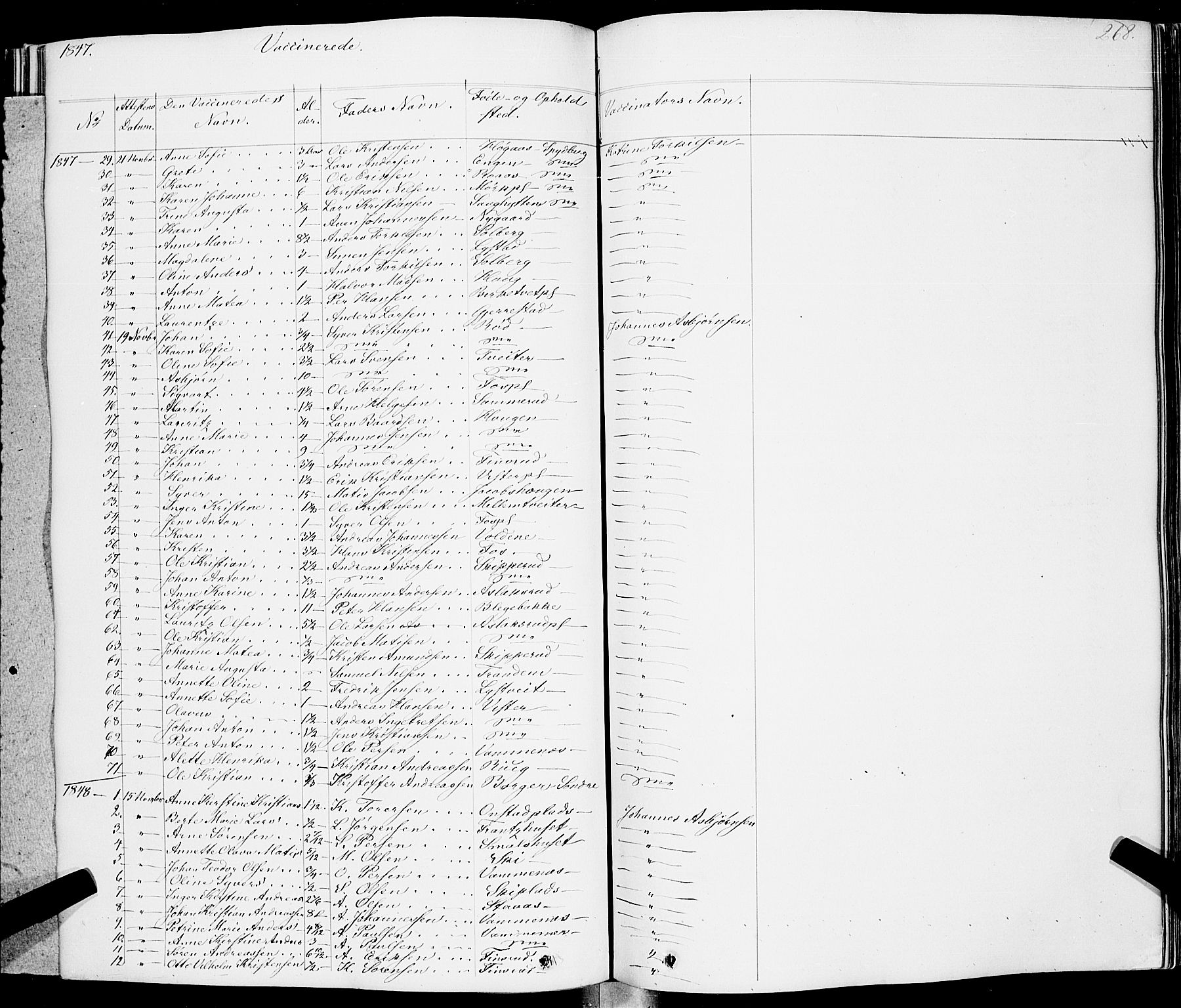 Skiptvet prestekontor Kirkebøker, AV/SAO-A-20009/F/Fa/L0006: Parish register (official) no. 6, 1839-1860, p. 268