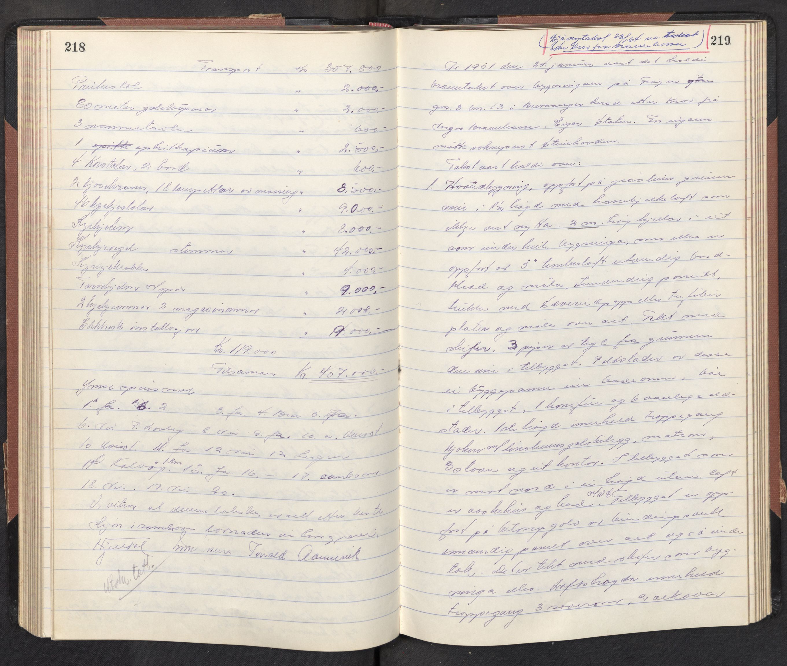 Lensmannen i Bremanger, AV/SAB-A-26701/0012/L0004: Branntakstprotokoll, 1949-1952, p. 218-219