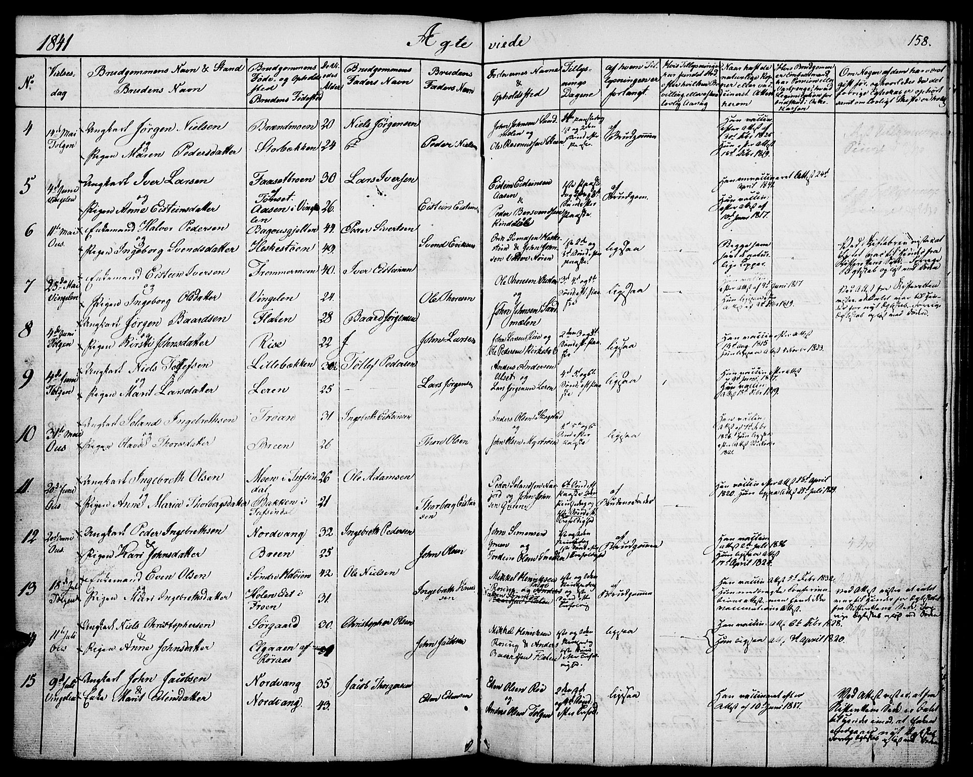 Tolga prestekontor, SAH/PREST-062/K/L0005: Parish register (official) no. 5, 1836-1852, p. 158