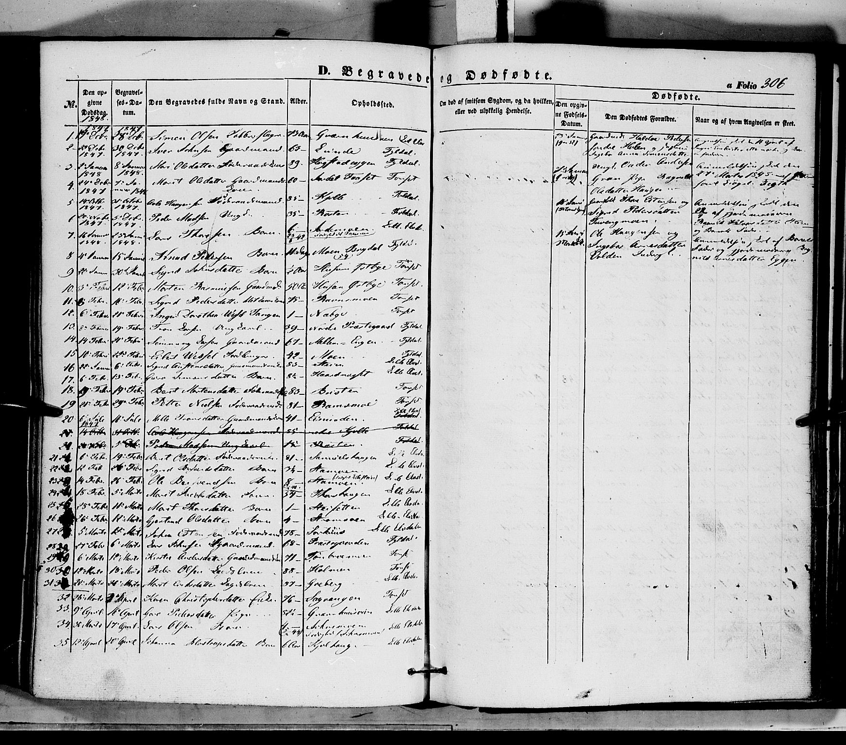 Tynset prestekontor, SAH/PREST-058/H/Ha/Haa/L0020: Parish register (official) no. 20, 1848-1862, p. 306