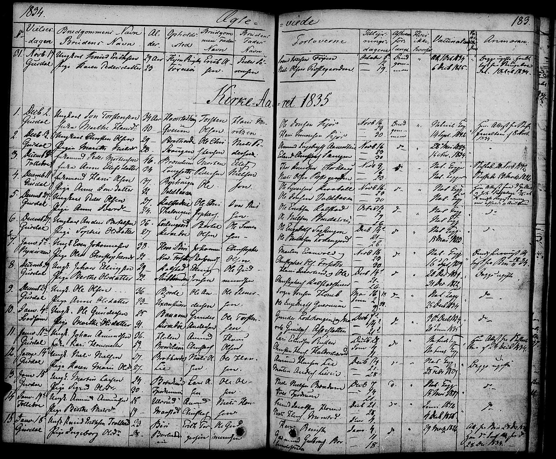 Gausdal prestekontor, SAH/PREST-090/H/Ha/Haa/L0006: Parish register (official) no. 6, 1830-1839, p. 183