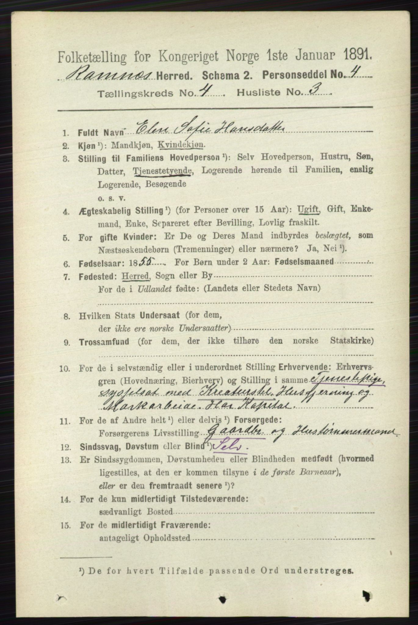 RA, 1891 census for 0718 Ramnes, 1891, p. 1957